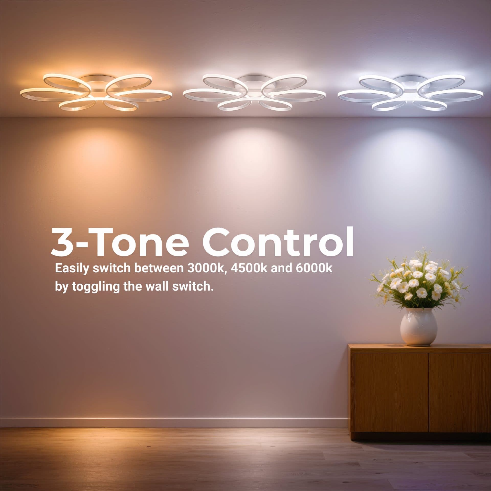 Plafoniera LED Flippy Design Floral 63W Alb — imagine 18