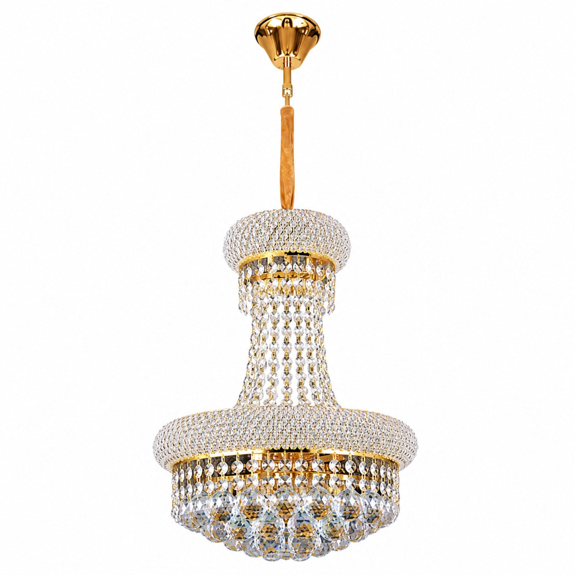 Candelabru Flippy Cristal NUVOLA Elegenza 12x E14 D50 cm Auriu Inaltime Reglabila — imagine 9