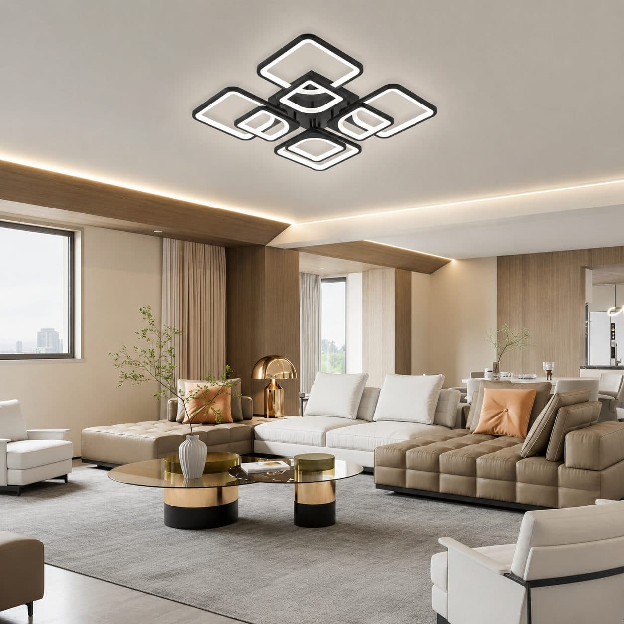 Plafoniera LED ZOE Flippy 8 Patrate 138W — imagine 5