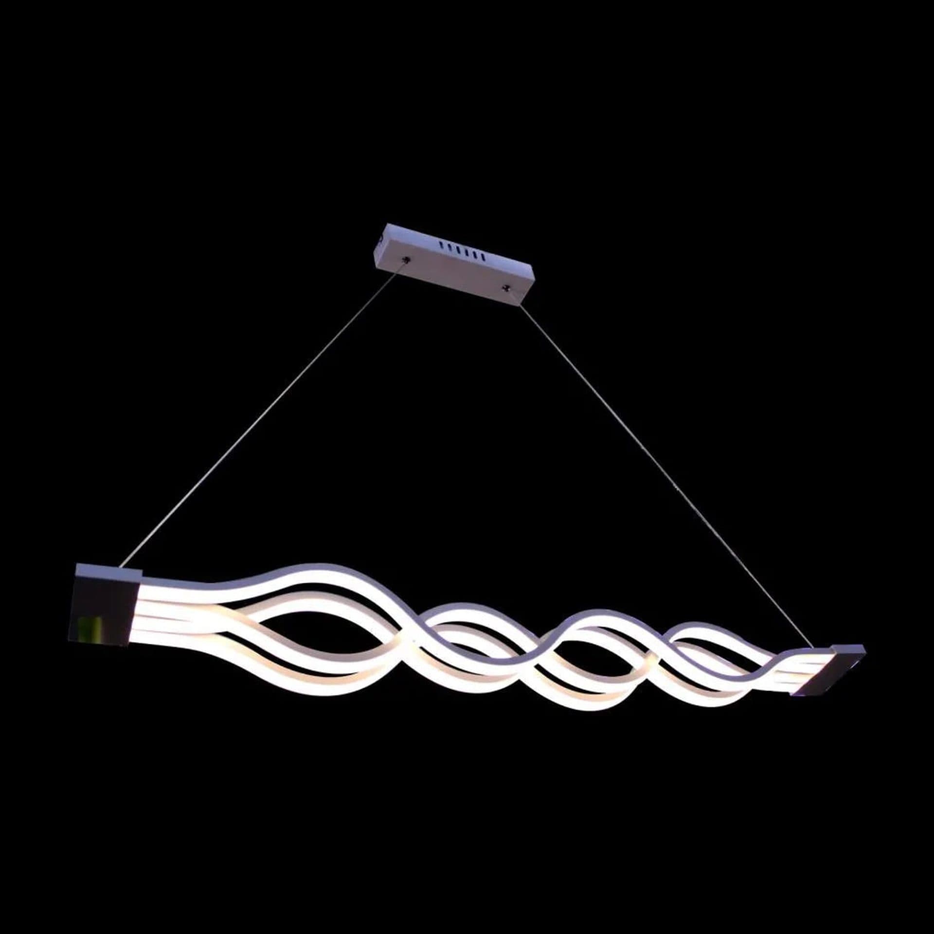 Lustra LED suspendata Flippy WAVE 89W, Liniara, Alb Mat — imagine 3