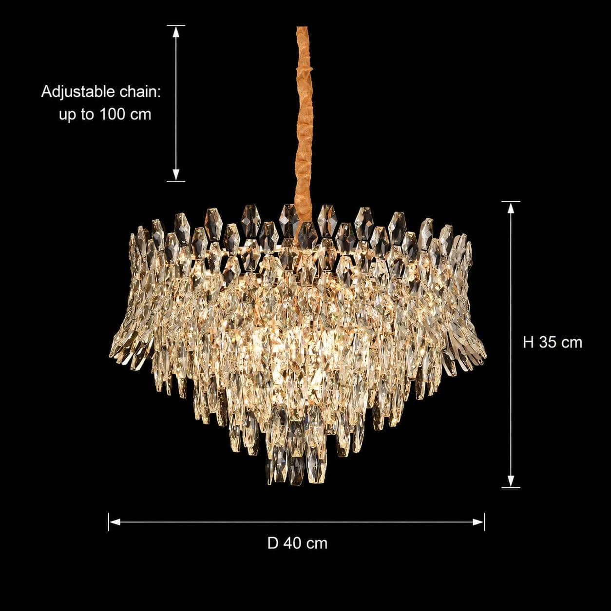 Candelabru Flippy Cristal MONARCH Nobile 3xE14 Auriu Lucios — imagine 8