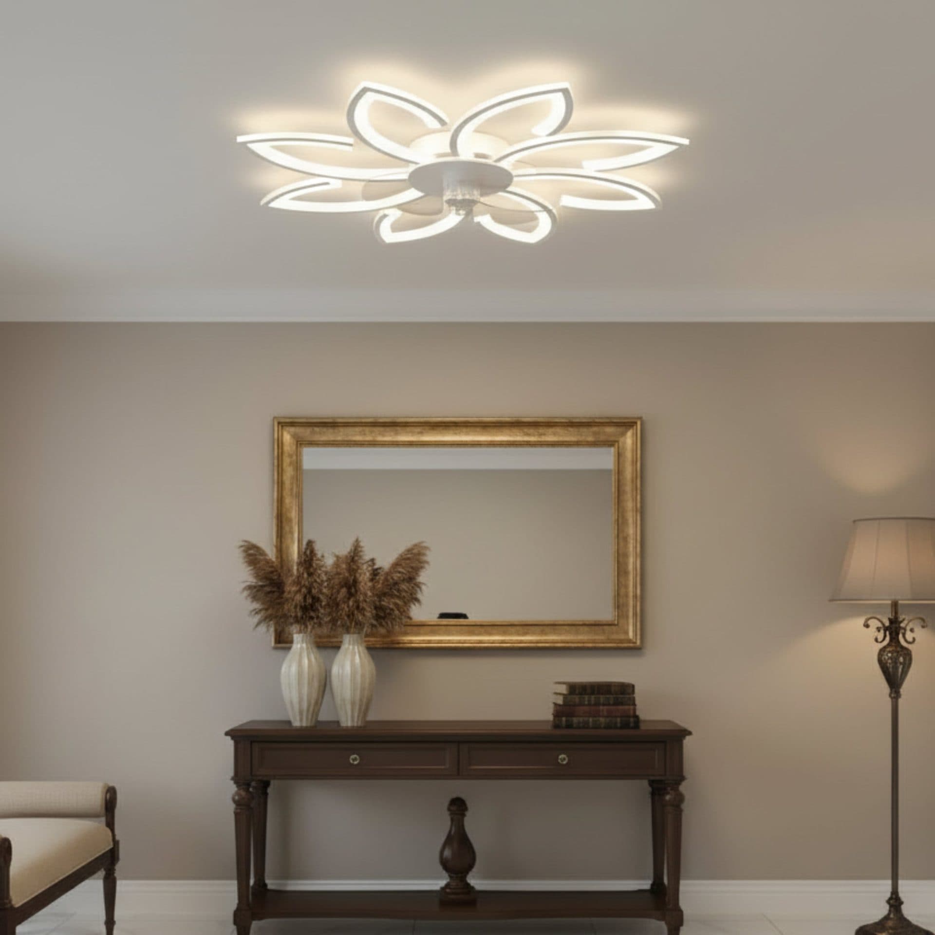 Lustra LED Ventilator Flippy 48W D87cm Telecomanda Alb — imagine 3