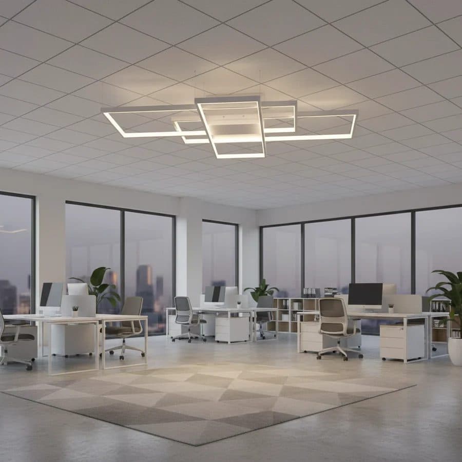 Lustra LED cu telecomanda Landen, 184W, 3 elemente, alb — imagine 3