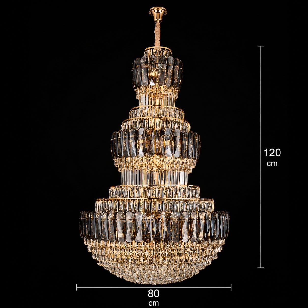 Candelabru Flippy Cristal VELIOR Regalis 29x E14 Auriu — imagine 7