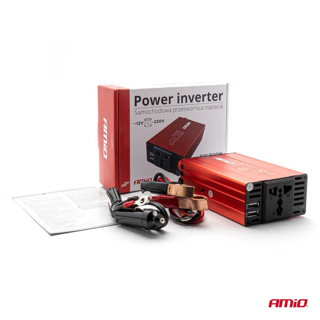 Convertor tensiune 12V 220V AMIO 300W/600W — imagine 8