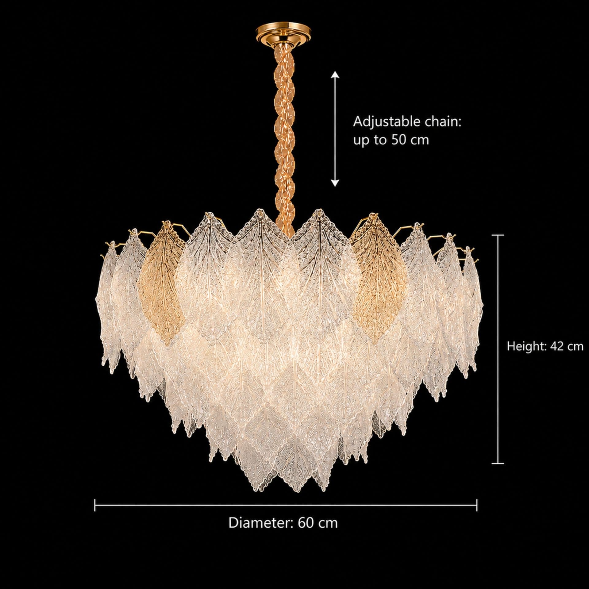 Candelabru Cristal Lace Regalis Flippy 21xE14 Diametru 80 cm Inaltime 49 cm Auriu Lucios — imagine 5
