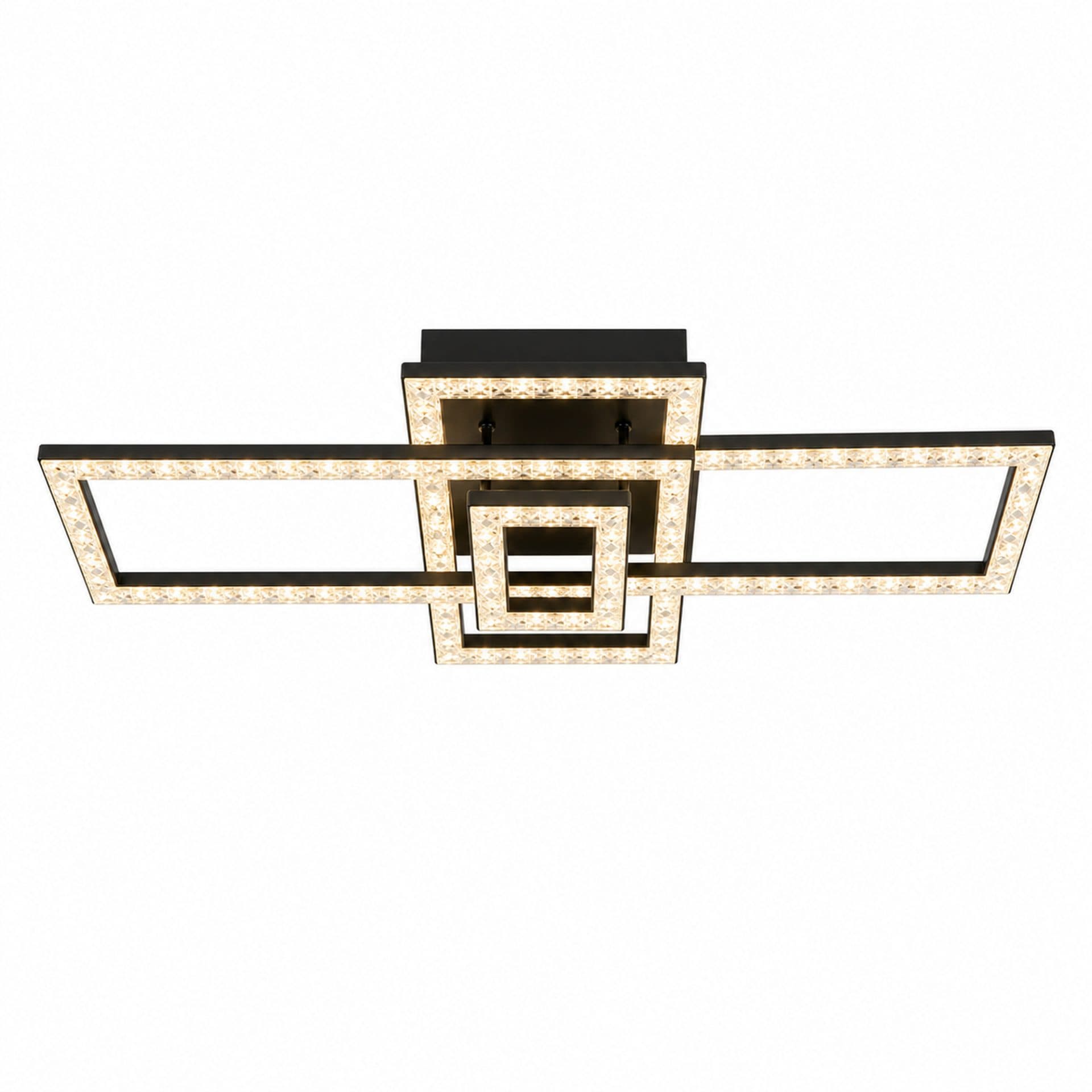 Lustra LED Flippy cu telecomanda, 3 surse, 120W, Negru — imagine 1