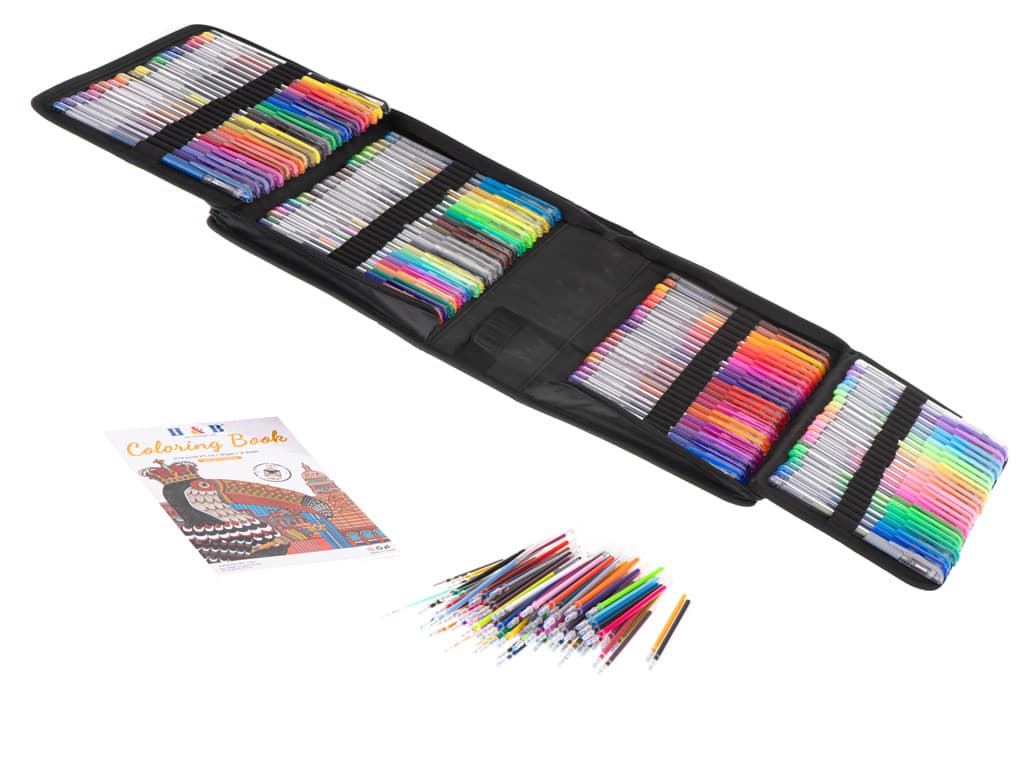 Set de pixuri cu gel multicolor 242 piese + accesorii — imagine 5