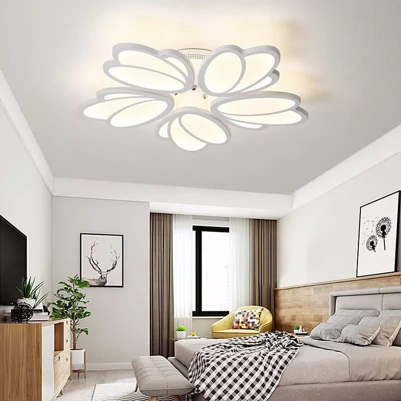 Lustra LED TULIP Flippy 81W cu telecomanda, 5 petale, alb — imagine 10