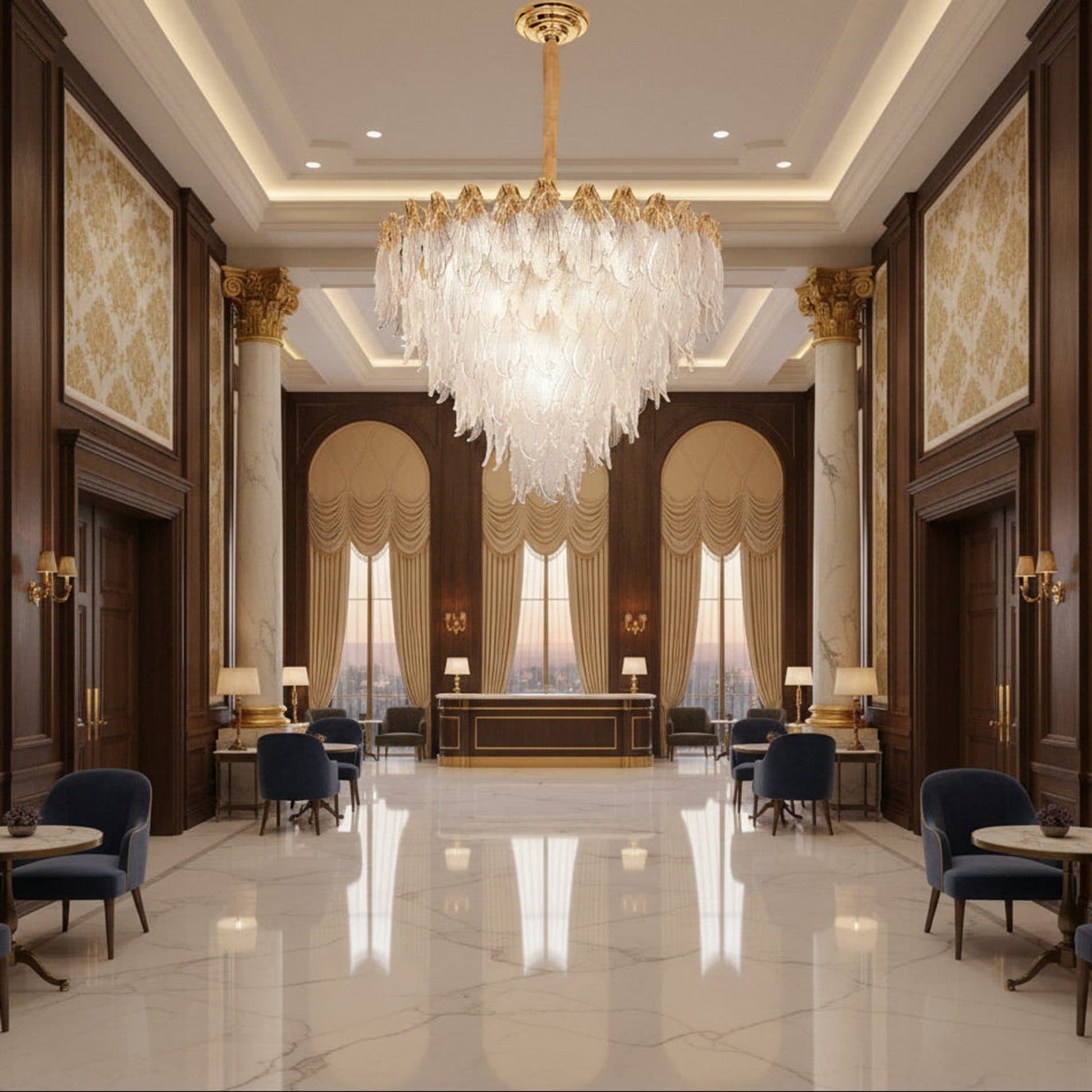Candelabru Flippy Cristal MURANO Magno 12x E14 Auriu — imagine 1