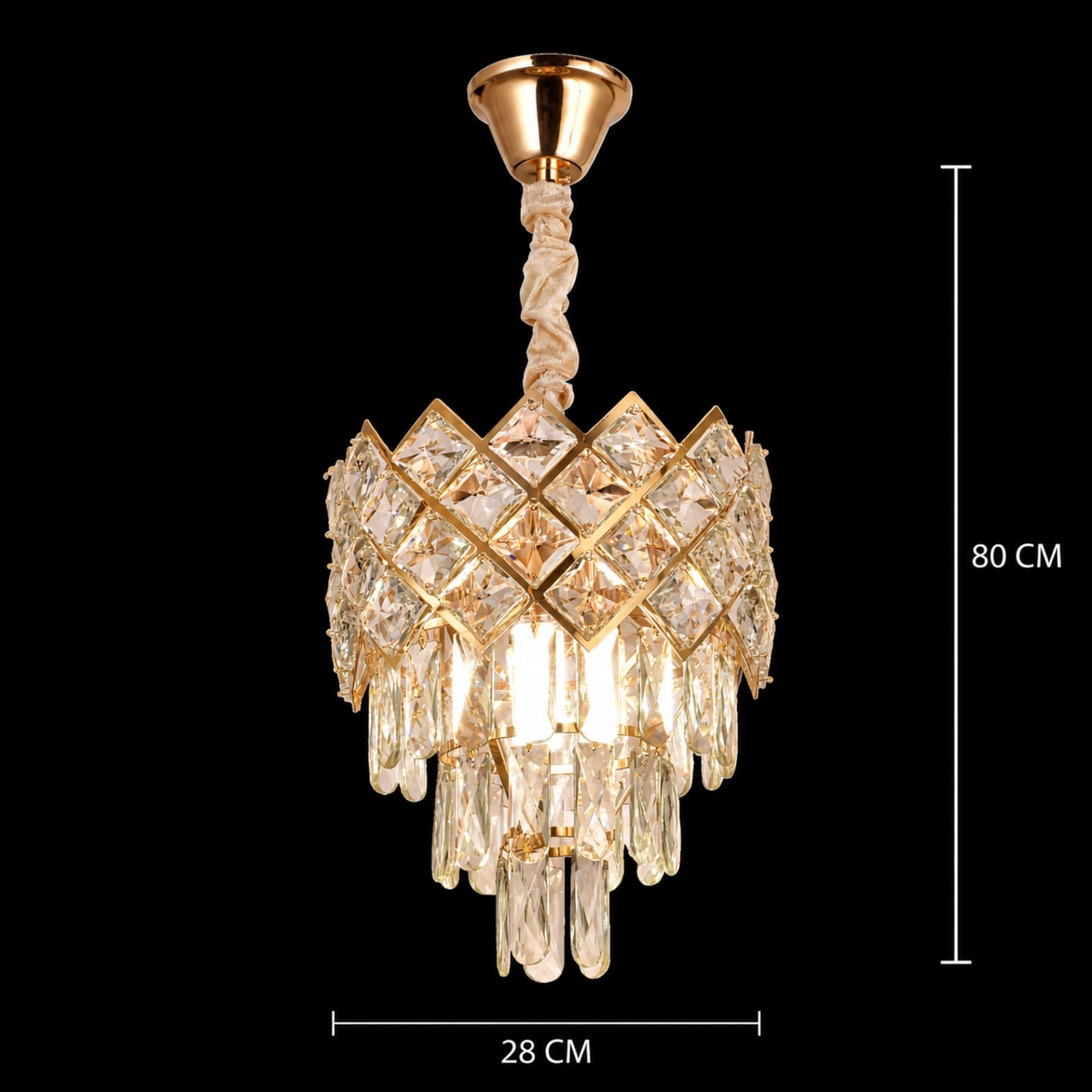 Candelabru cristal Flippy VECTORIA Petito, 3xE14, 28cm, auriu — imagine 8