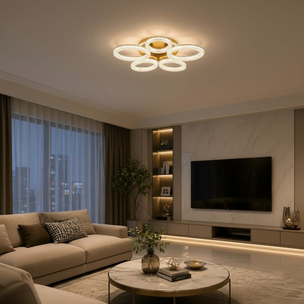 Lustra LED Flippy 66W Auriu Dimabila cu Telecomanda — imagine 2