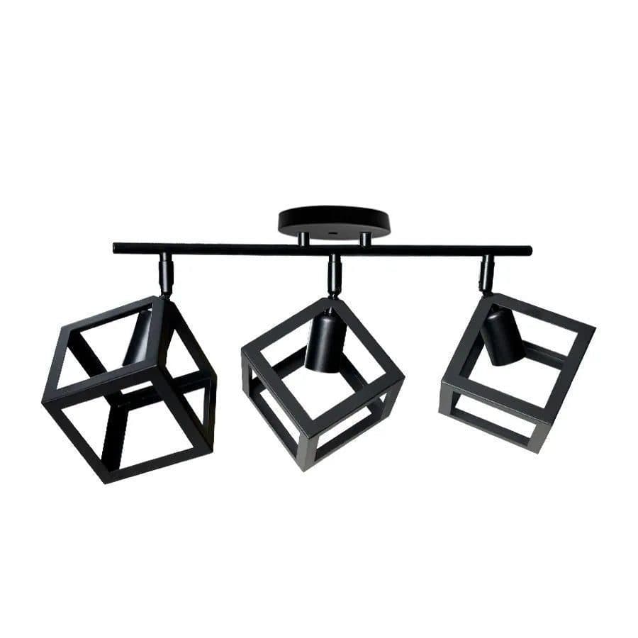 Lustra Flippy FORMA CUB -STRUKTUR Trio, 3x E27, Negru, Metal — imagine 3