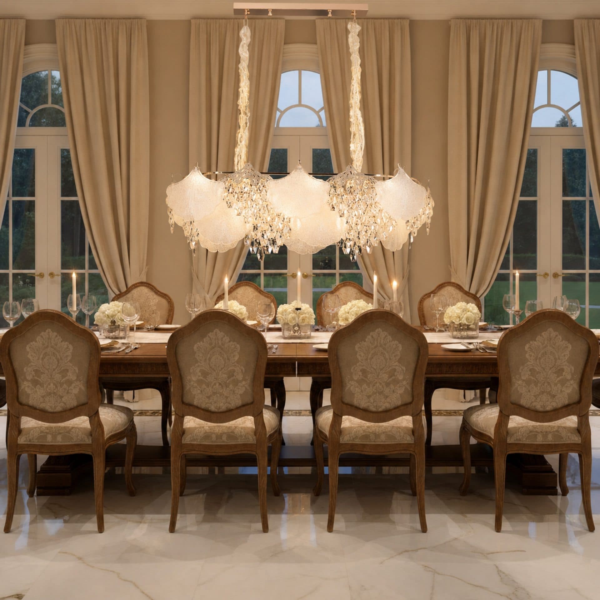 Candelabru Flippy Cristal LUXE Supremo 11xE14 Auriu Lucios Inaltime Reglabila Design Elegant — imagine 2