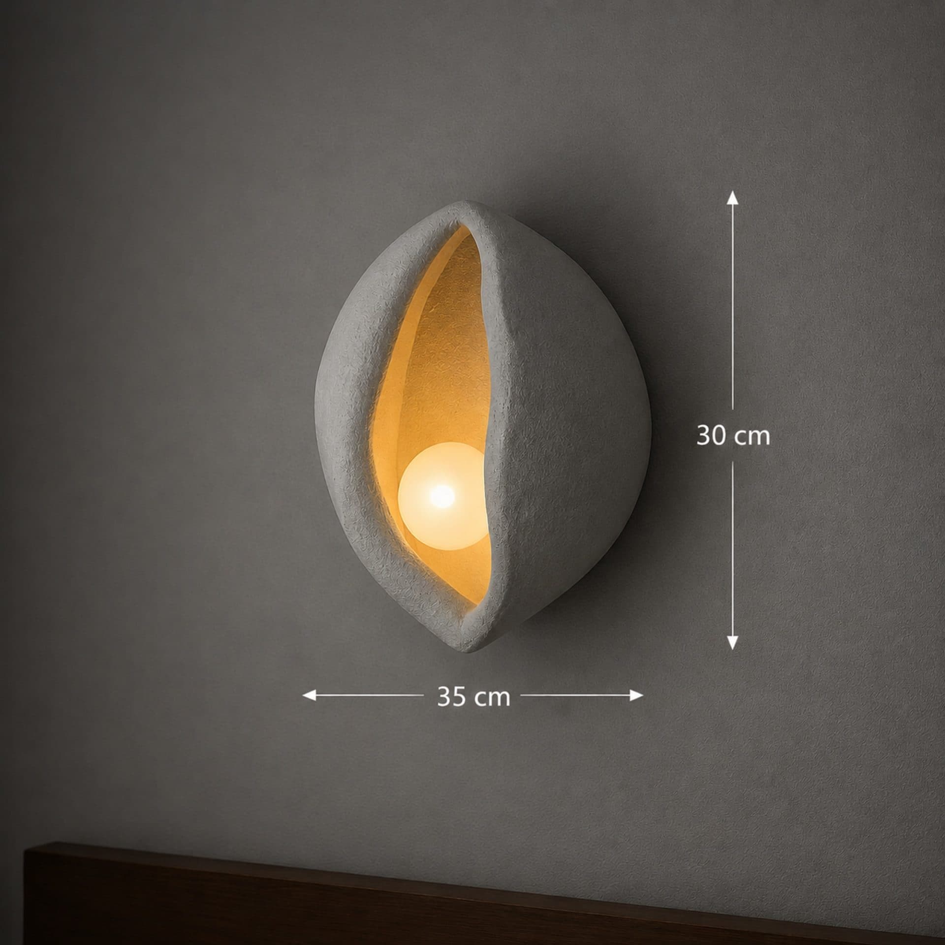 Aplica LED Decorativa Flippy CONCHA Gri 30x35cm Soclu E27 — imagine 3