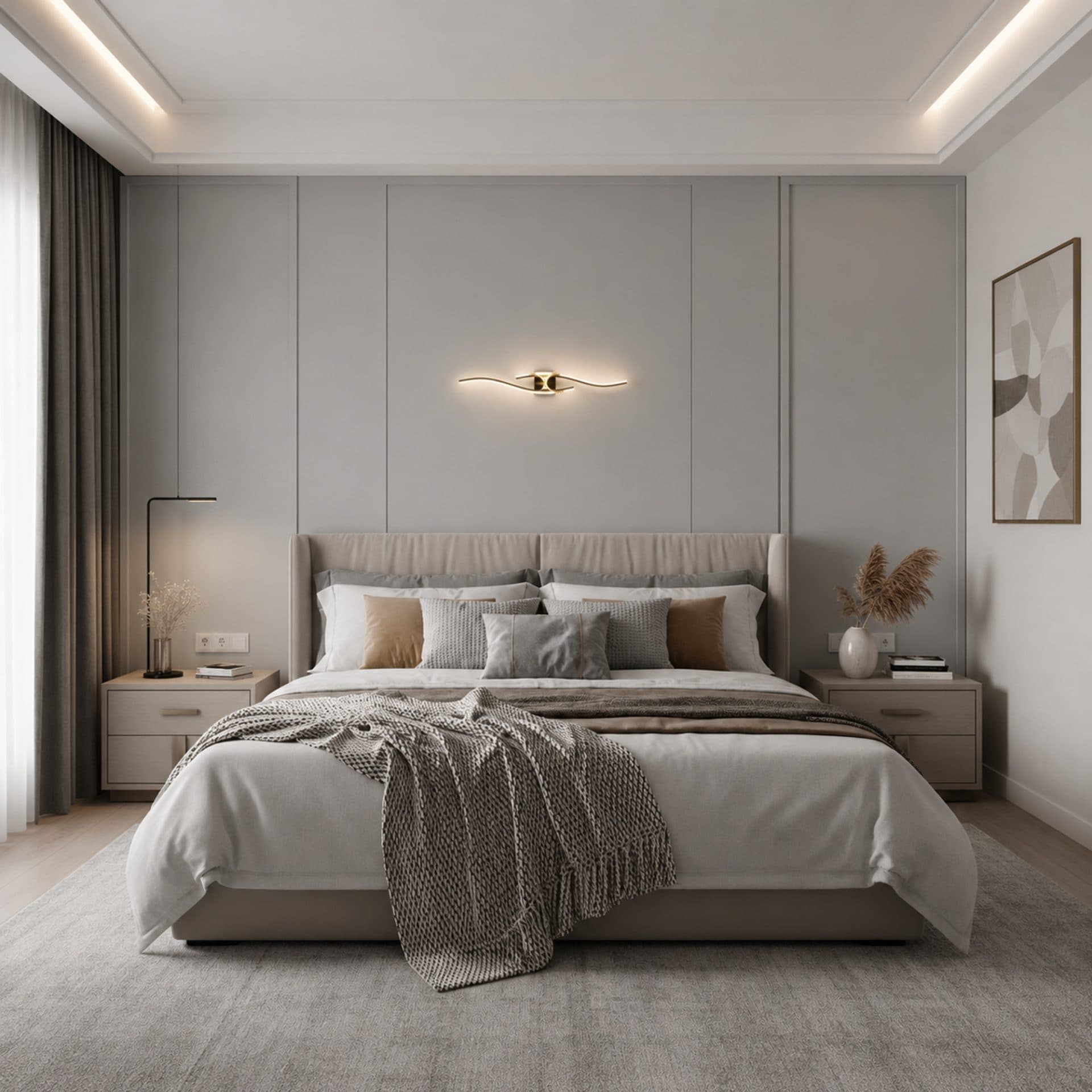 Aplica LED decorativa Flippy FYAN, 48W, 59x14cm, auriu — imagine 5