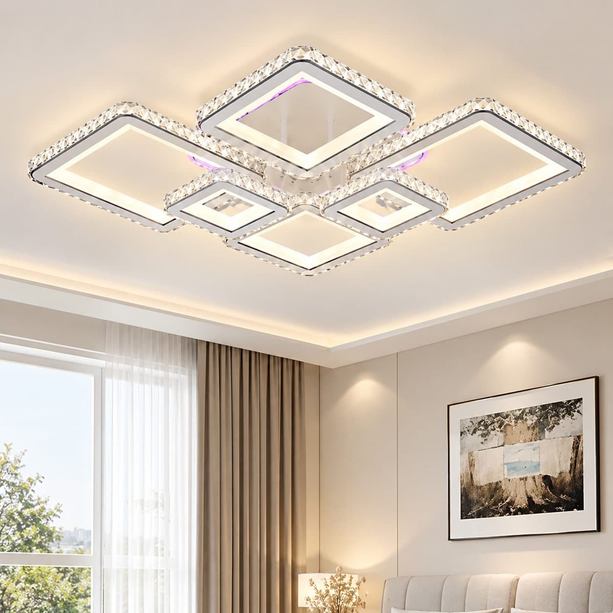 Lustra LED RGB cu telecomanda Flippy QUADRIS 175W — imagine 4