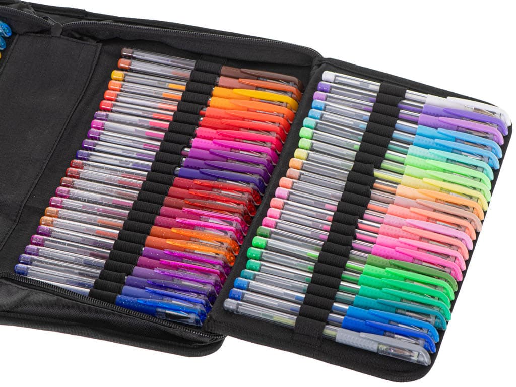 Set de pixuri cu gel multicolor 242 piese + accesorii — imagine 6