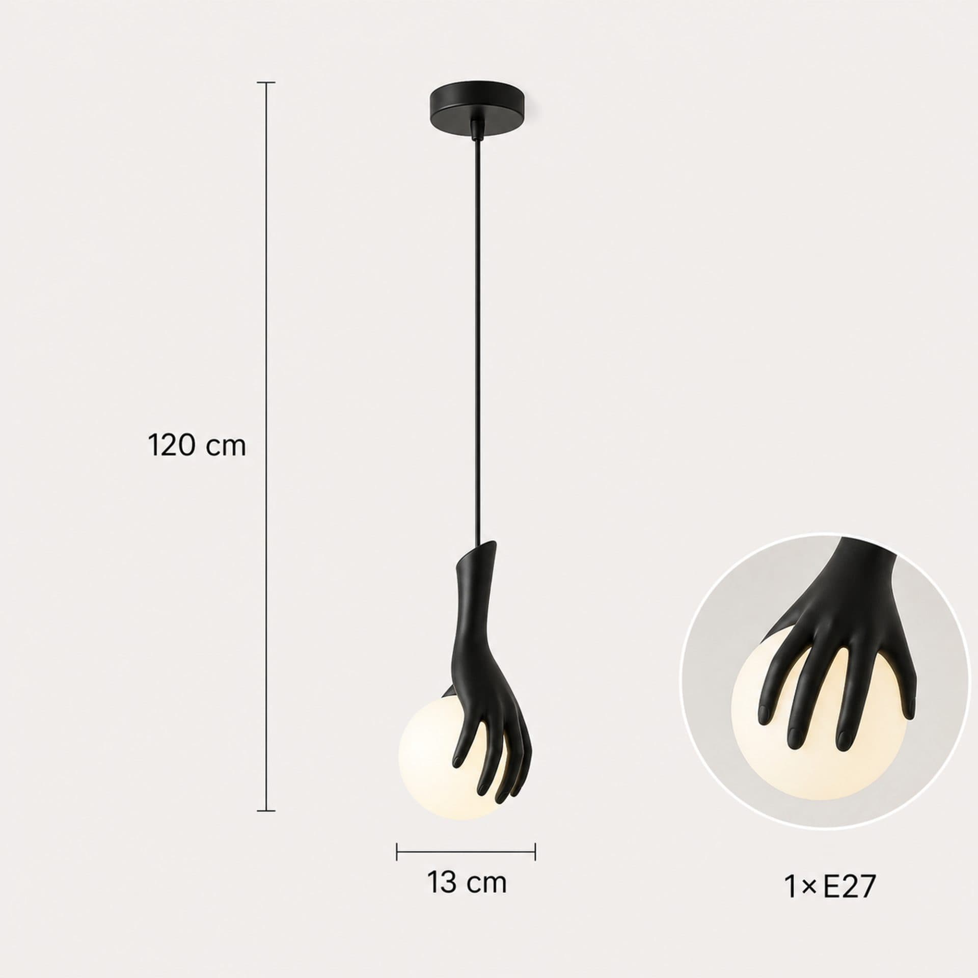 Lustra LED Flippy MANOS, Sticla si Resina, Negru — imagine 8