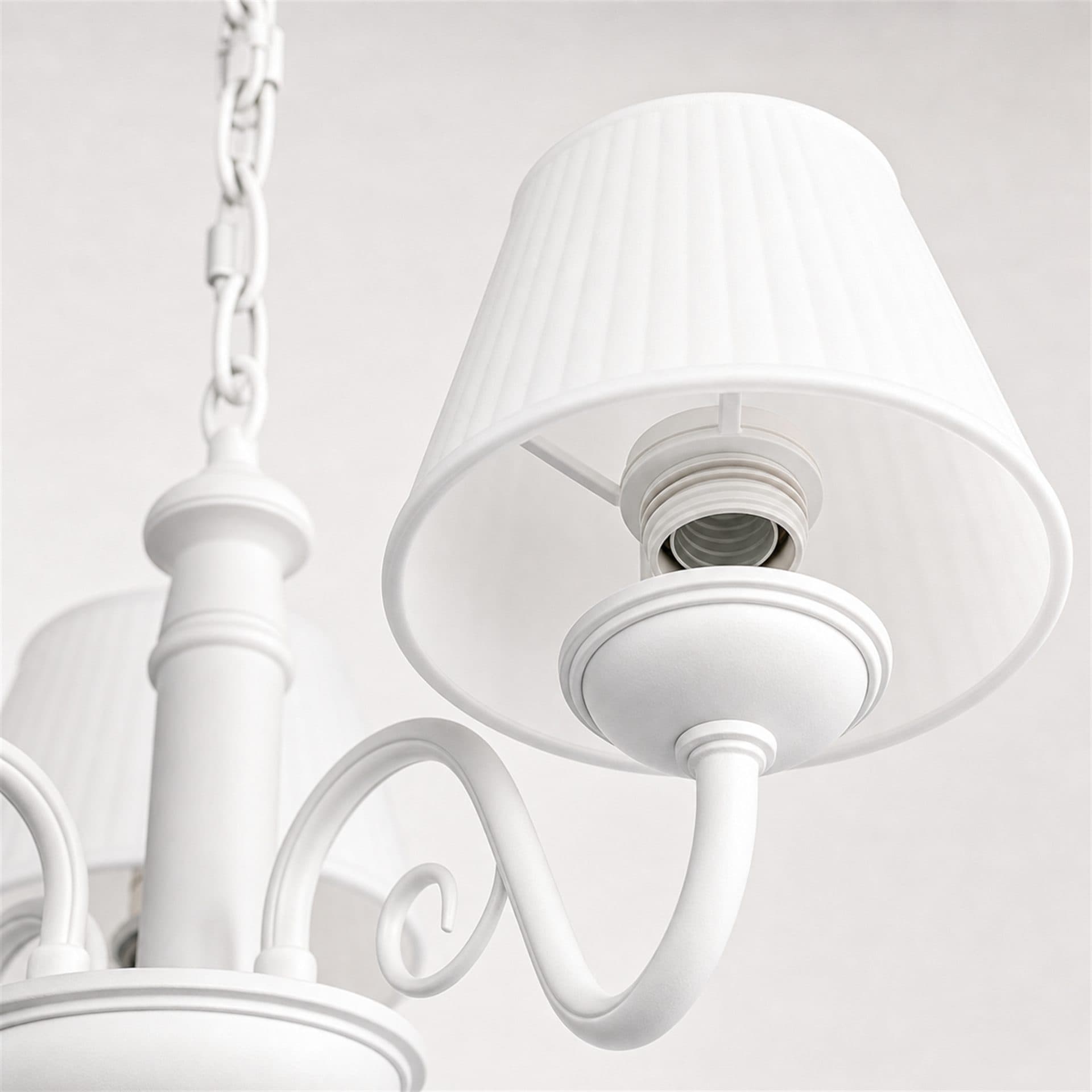 Lustra Flippy Clasica DEDD 7xE27 40x42cm Metal si Plastic rotomulat Alb Inaltime Reglabila — imagine 10
