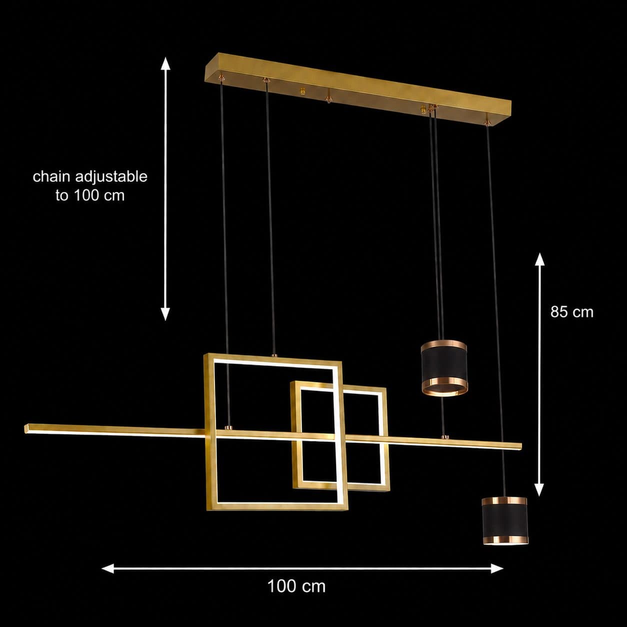 Lustra LED suspendata DENISSE 81W Auriu — imagine 11