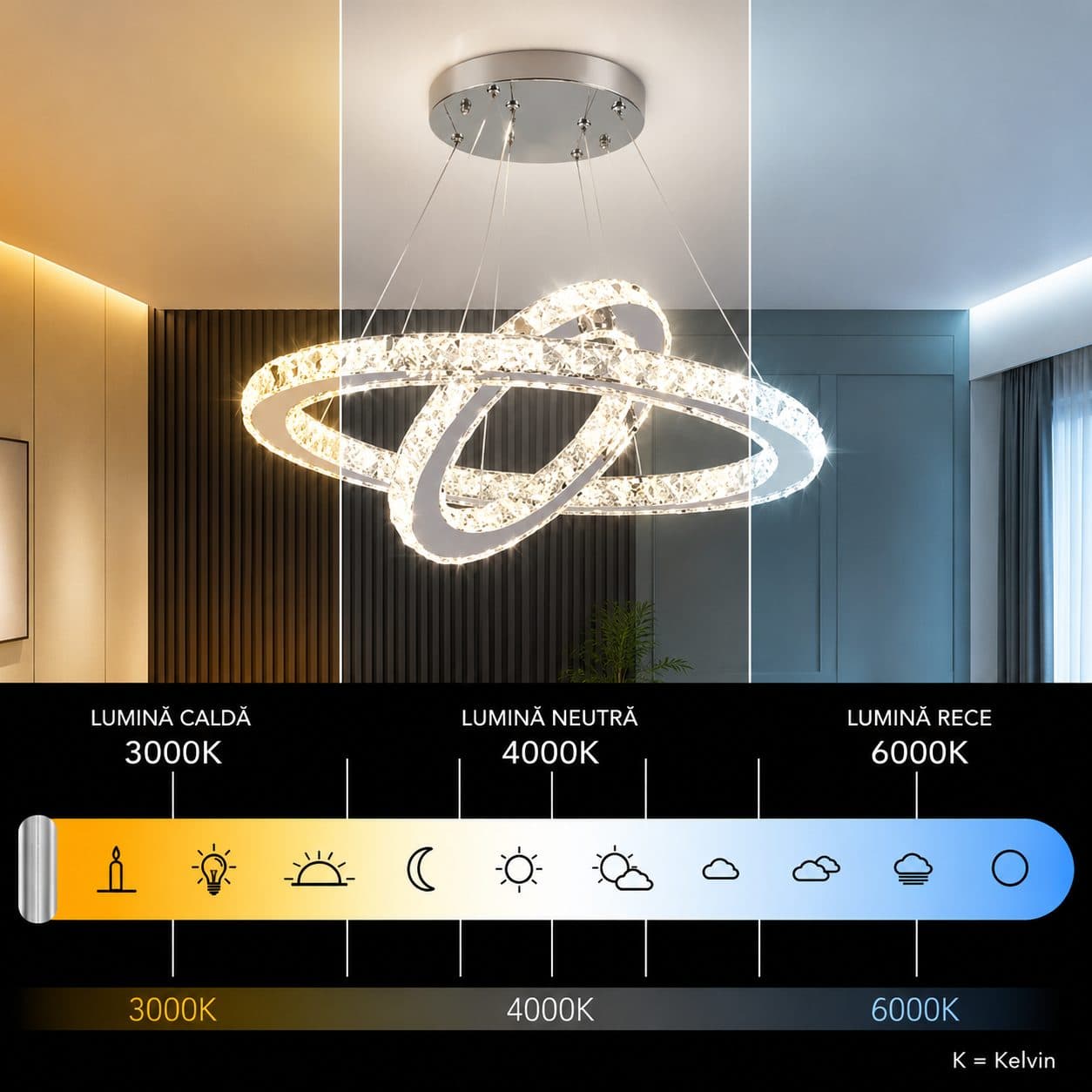 Lustra LED cu telecomanda Flippy PRISM LUMINIS 58W — imagine 4