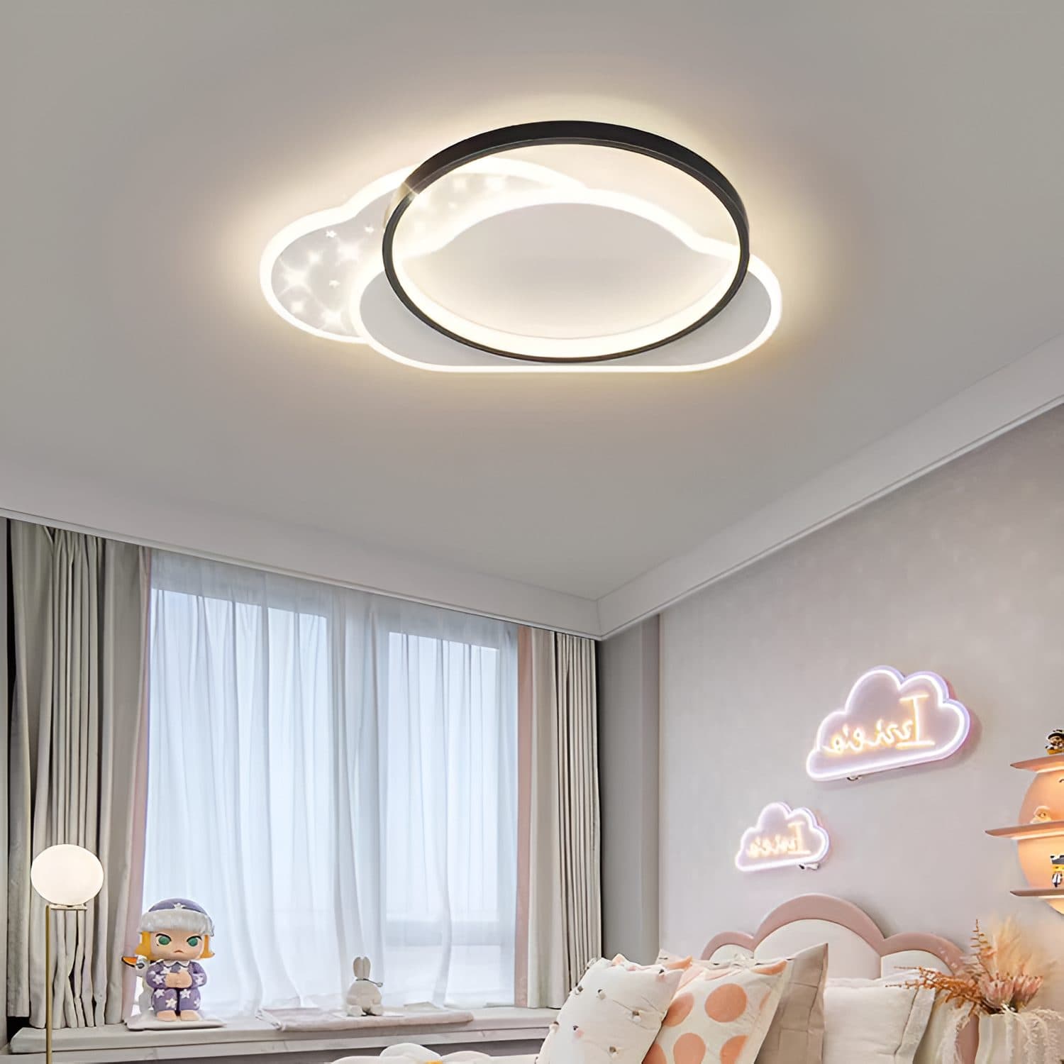 Lustra LED Flippy 71W cu telecomanda, Negru — imagine 2