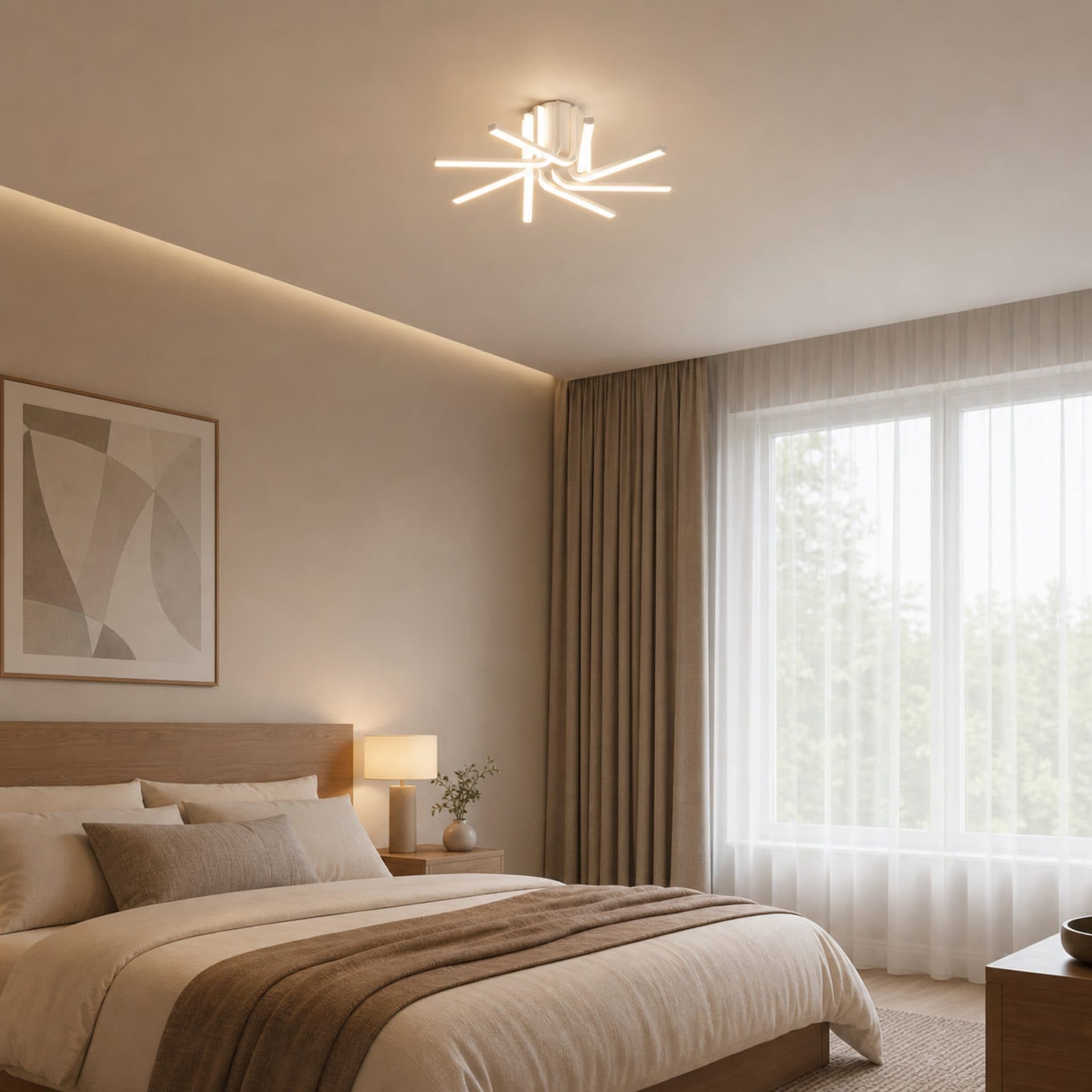Lustra LED cu telecomanda Flippy IBANE, 128W, Alb — imagine 3