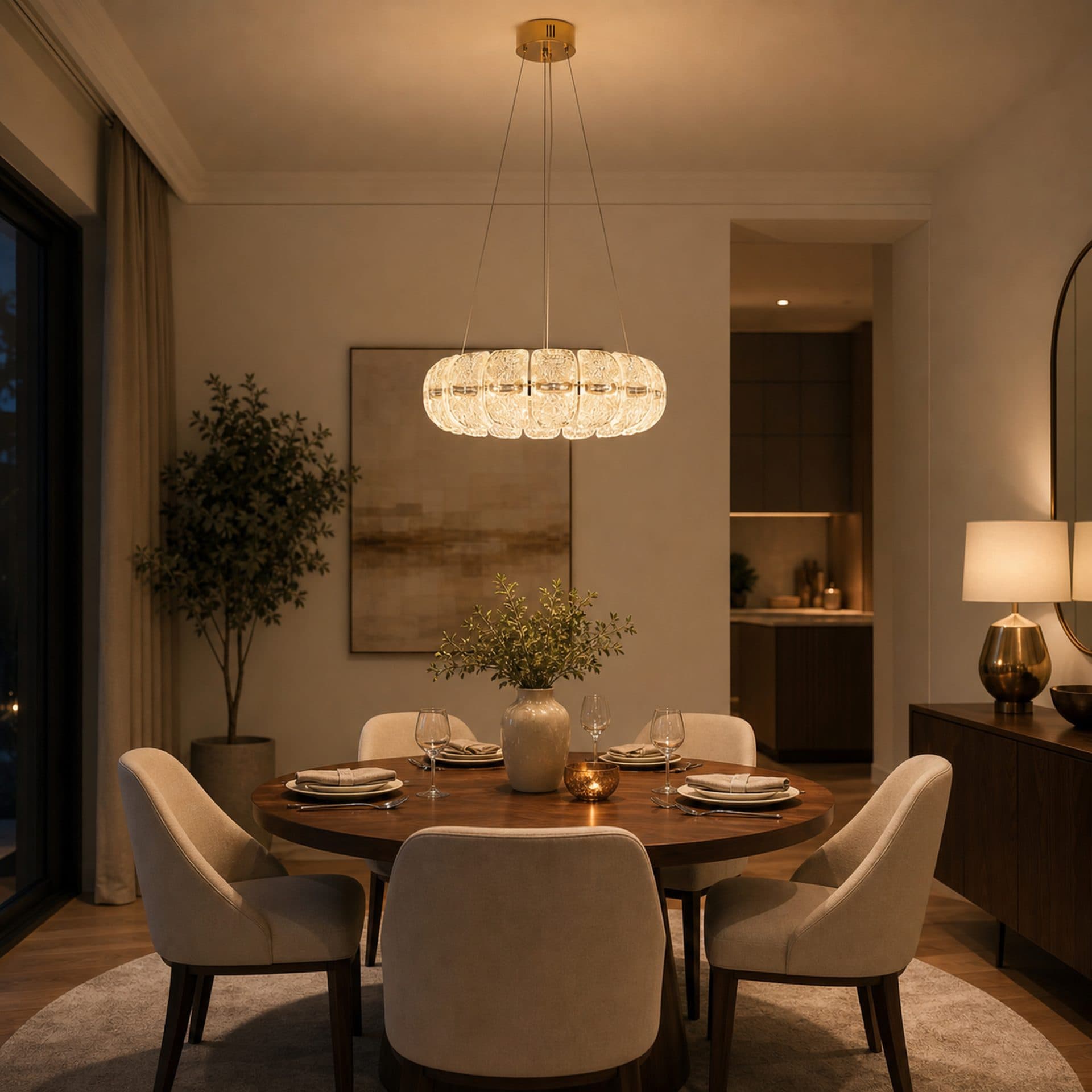 Lustra cristal Flippy MAYON Magno, 60x60cm, 160W, Auriu — imagine 5