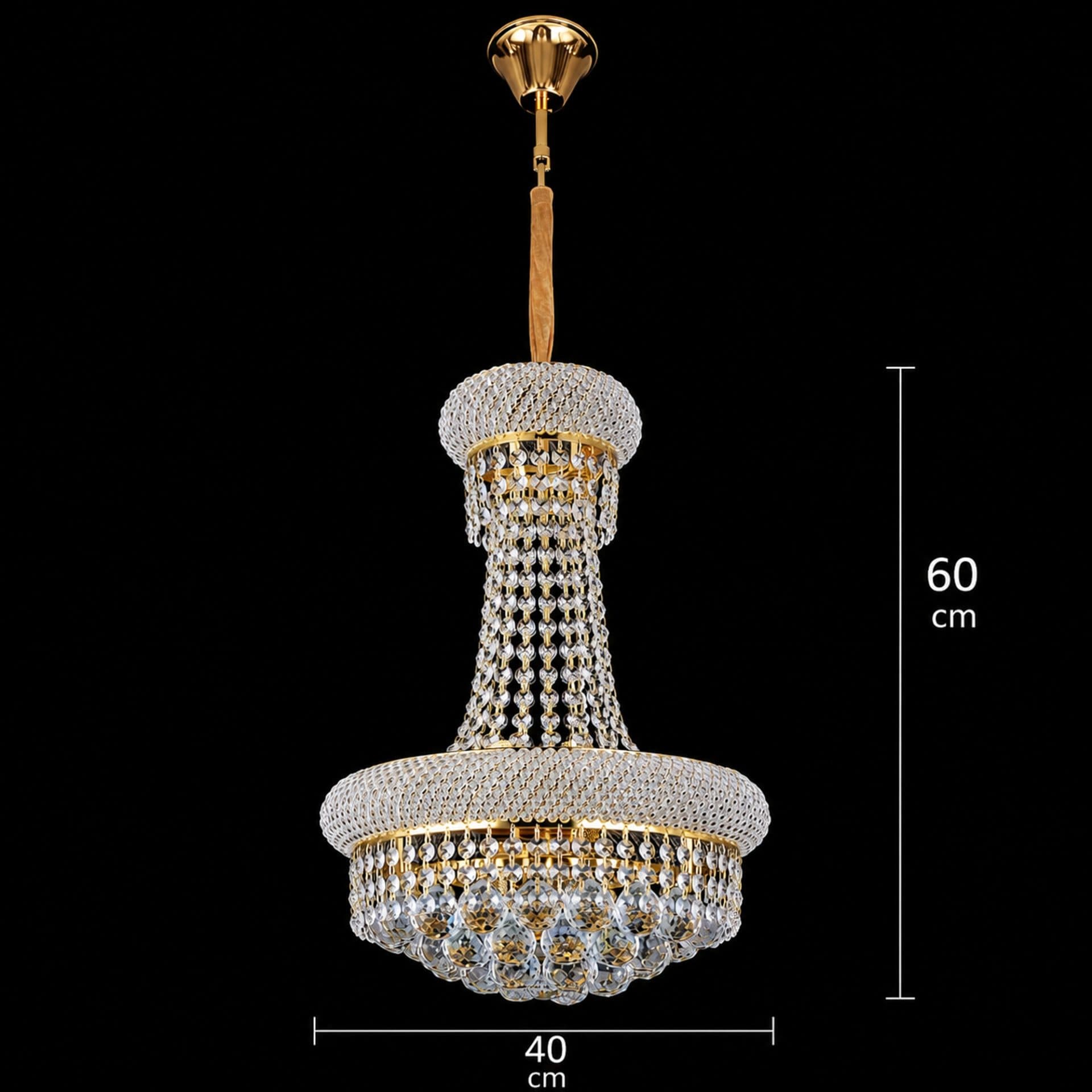 Candelabru Flippy Cristal NUVOLA Nobile Auriu 8xE14 D40 cm — imagine 8