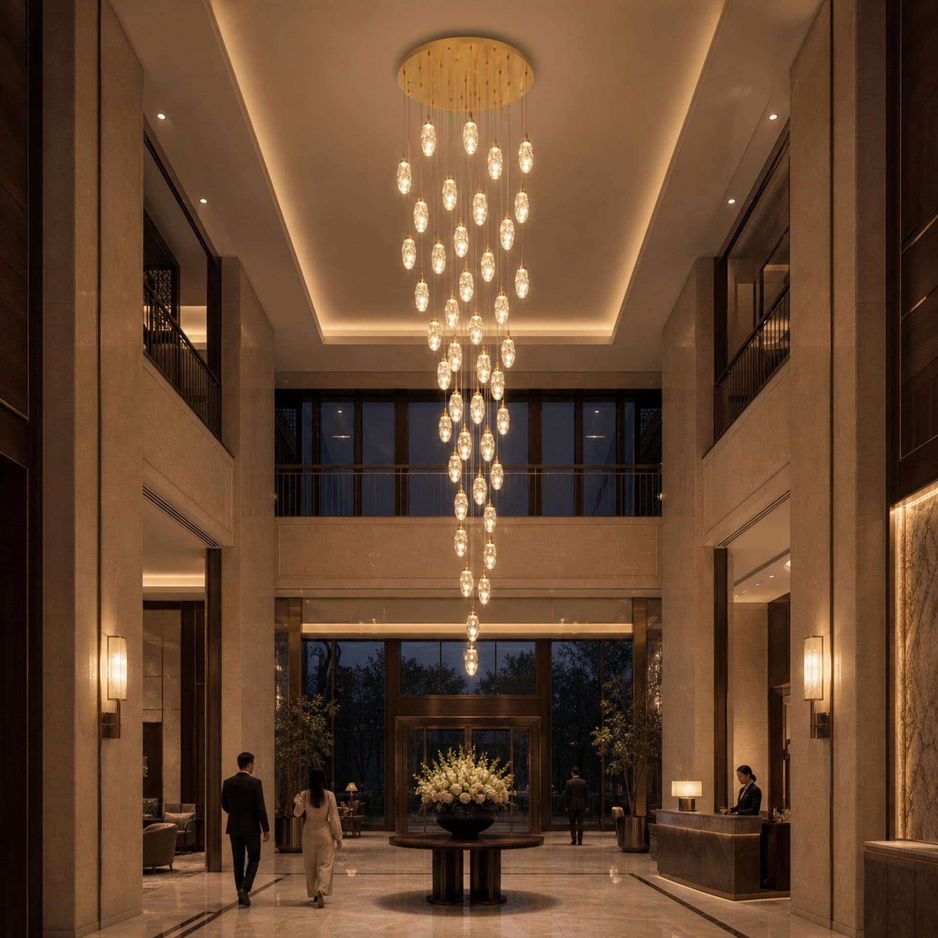 Candelabru LED Flippy Cristal Suspendat 30 Surse 90W Auriu — imagine 11