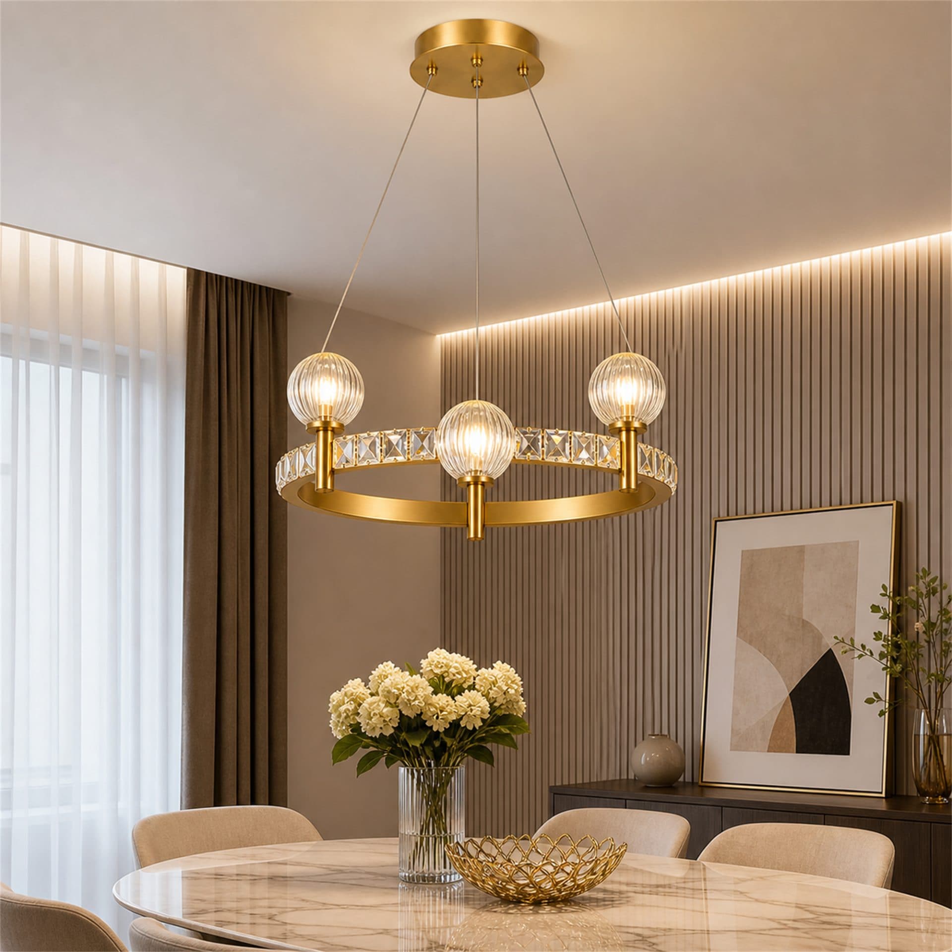 Lustra LED Flippy CHARM Eleganza Auriu 44W — imagine 2