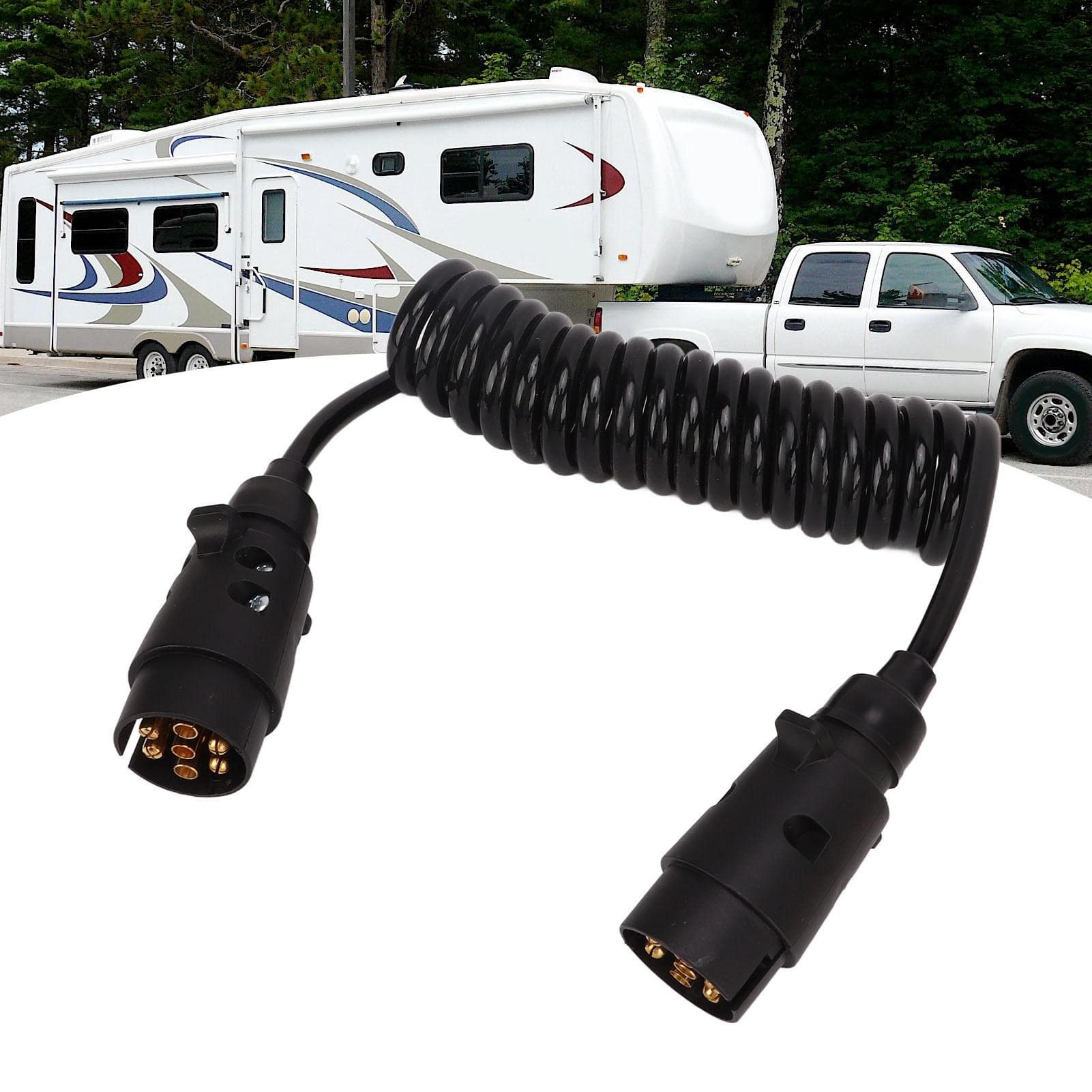 Cablu electric spiralat remorca 7 pini Tata/Tata 2.5m — imagine 1