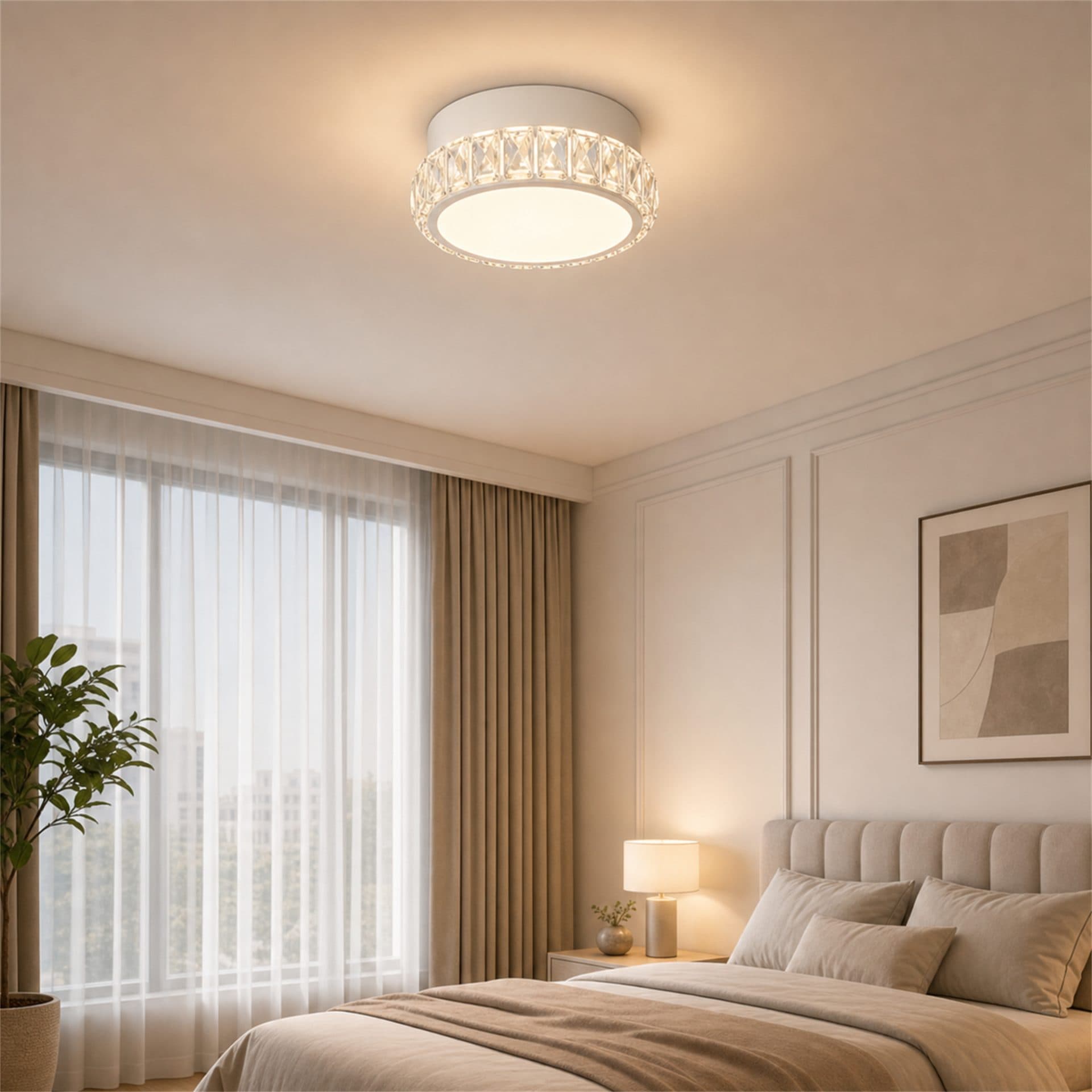 Lustra LED Flippy KALESO Petito 37W Diametru 24.5cm Lumina Calda/Neutra/Rece Alb Metal si Cristal — imagine 5
