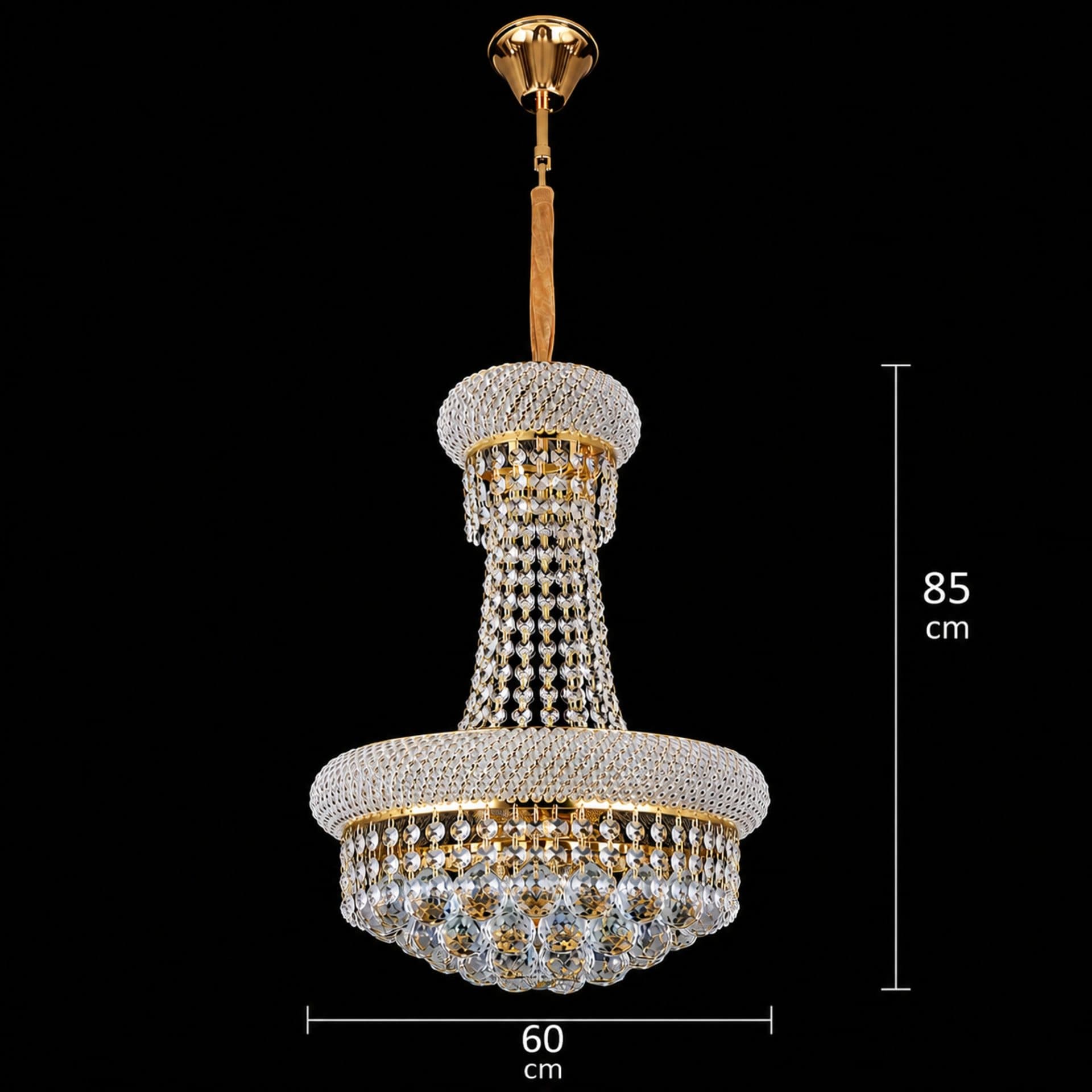 Candelabru Flippy Cristal NUVOLA Magno 15xE14 Diametru 60 cm Auriu — imagine 8