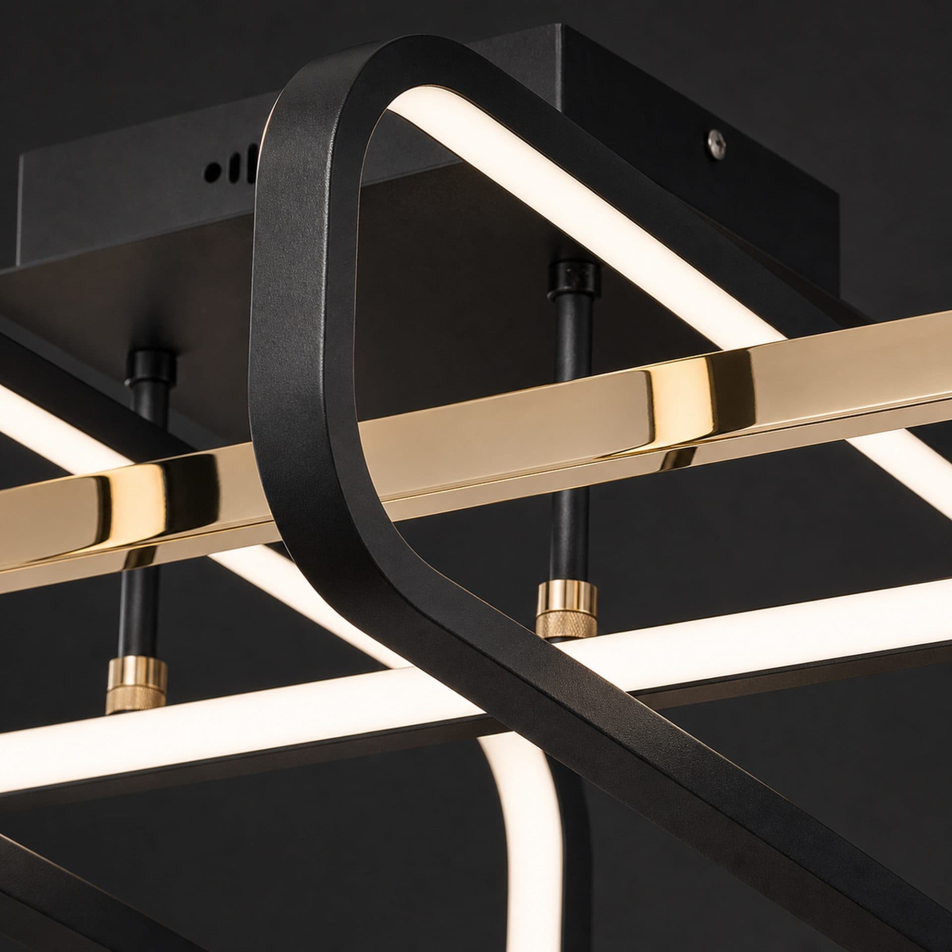Lustra LED Flippy cu telecomanda, 3 surse, 152W, Negru — imagine 2