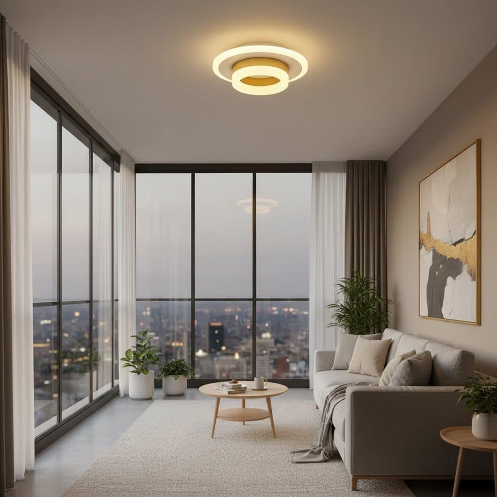 Lustra LED Rotunda 21W Flippy Alb Auriu — imagine 12