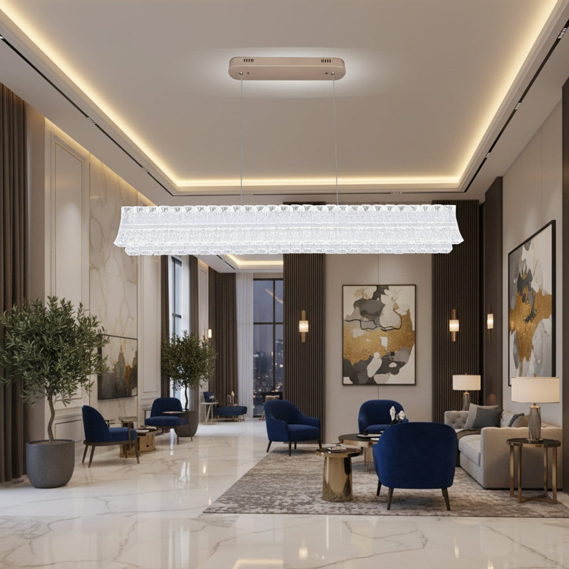 Lustra LED Flippy Suspendata Liniara 160W Auriu — imagine 3