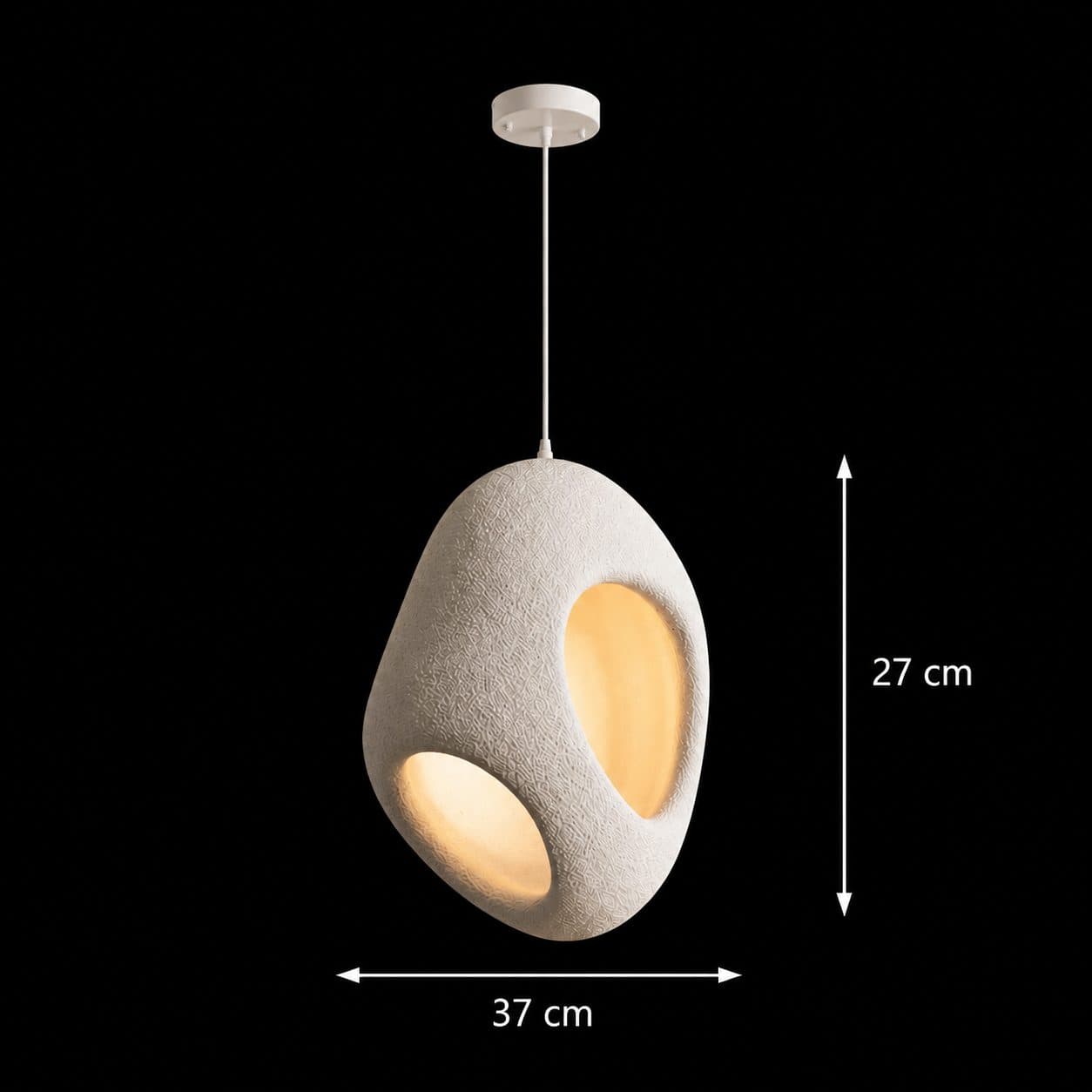Lustra Flippy FOAMER Nobile Suspendata 37 cm Alb Metal si Spuma Soclu E27 Inaltime Reglabila — imagine 9
