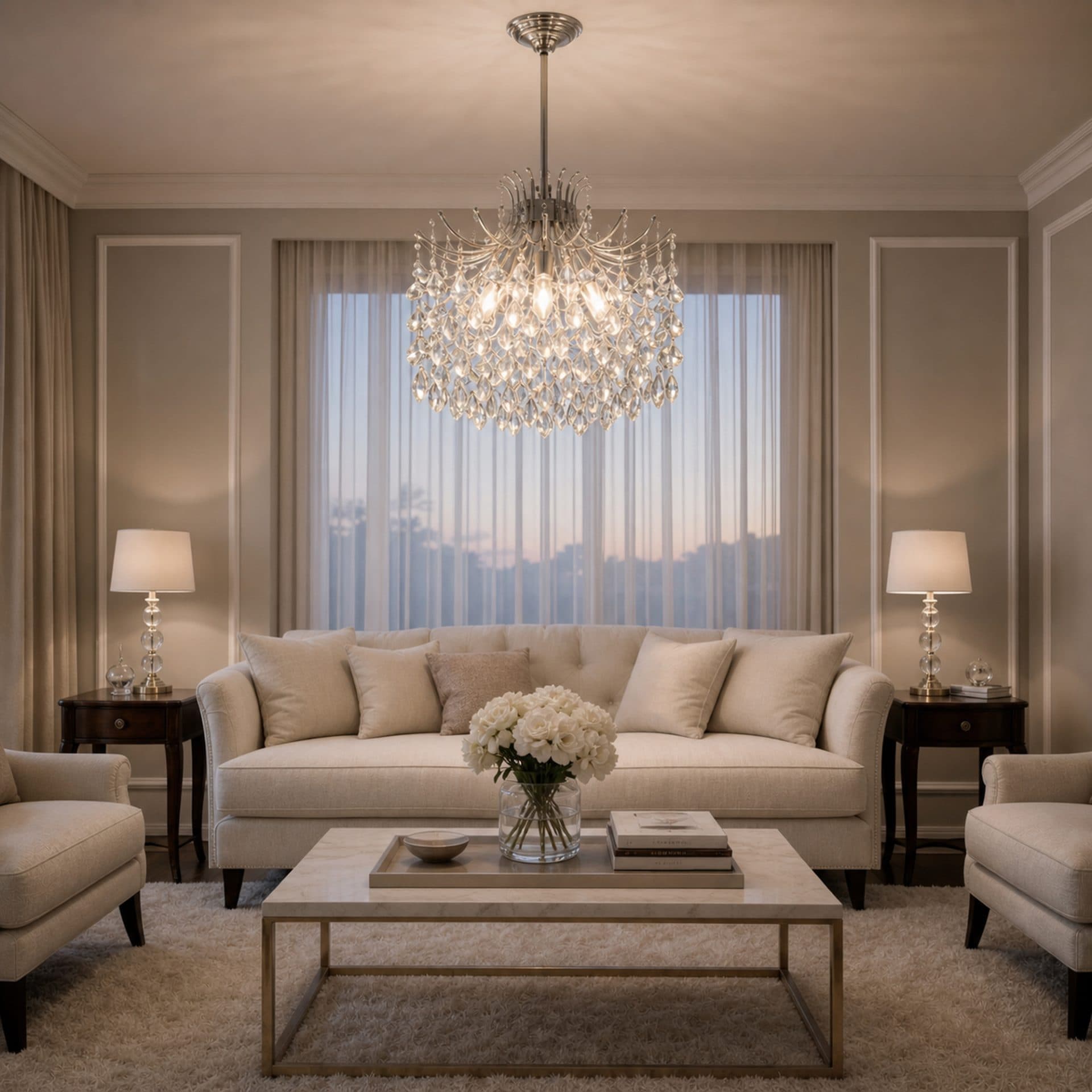 Candelabru Flippy Cristal 10x E14 Diametru 60 cm Crom Lucios Inaltime Reglabila — imagine 4