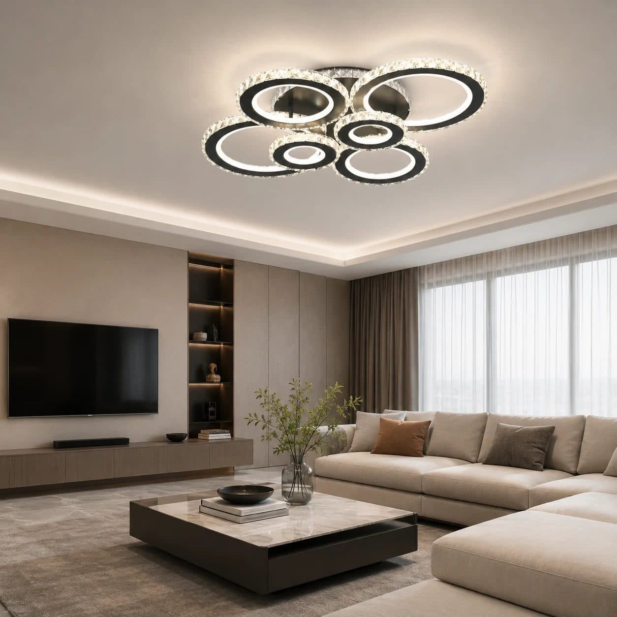 Lustra LED cu telecomanda Flippy Nova Rotonda RGB 145W — imagine 16