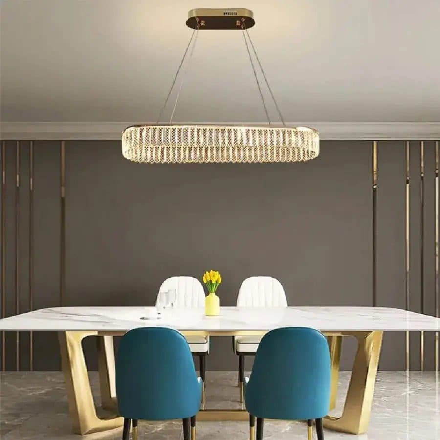 Candelabru LED Flippy cu Telecomanda Zimar 80W, Diametru 80cm Auriu — imagine 3