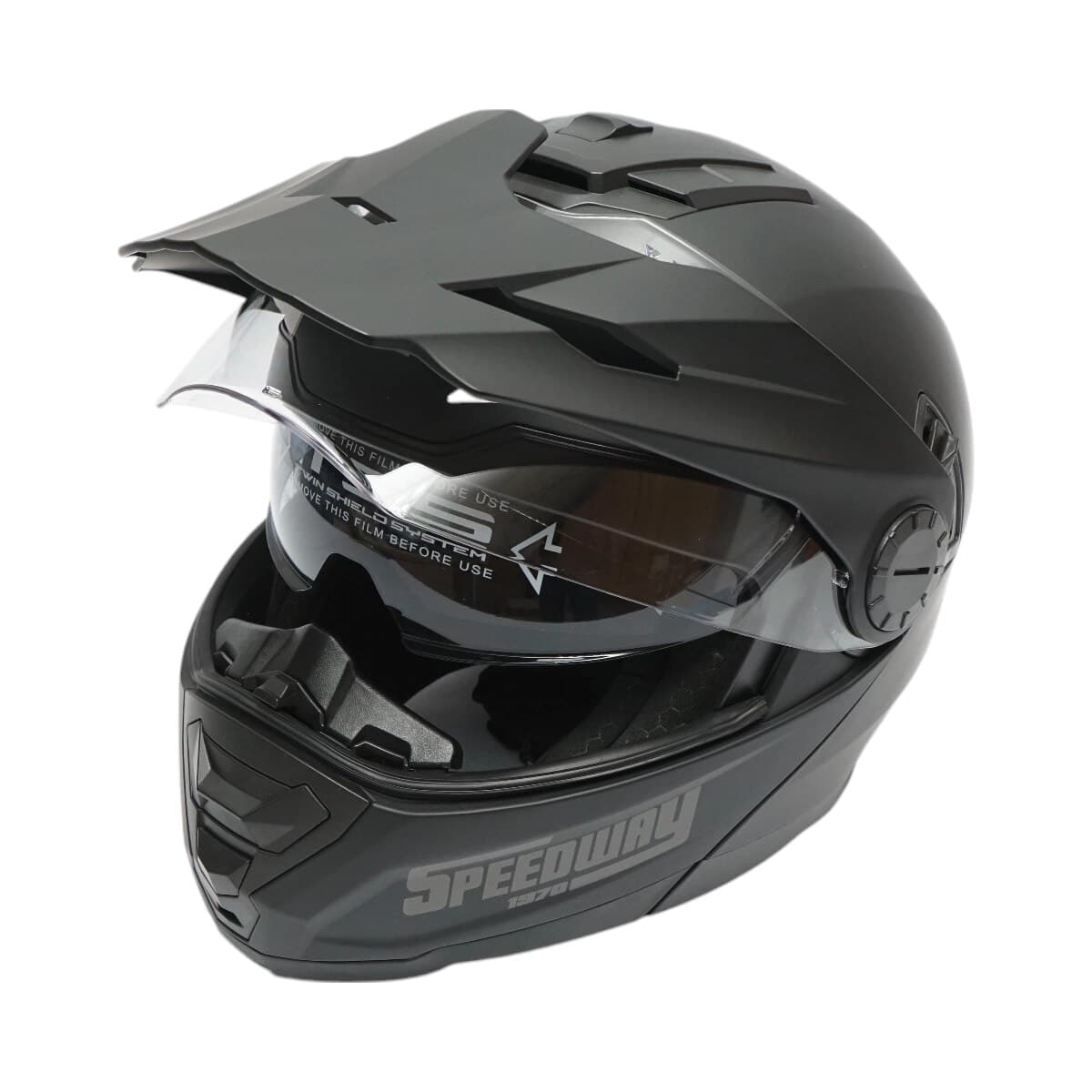 Casca motocross integrala Lion, negru mat, L — imagine 2