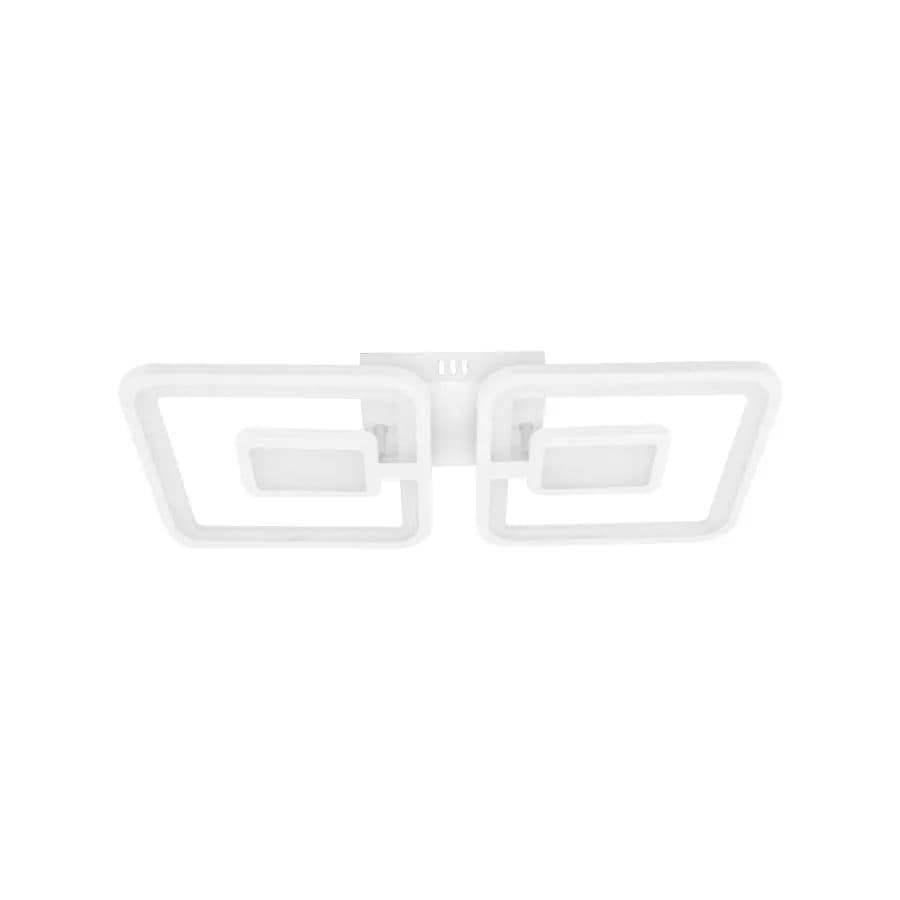 Lustra LED Flippy 28W 2 Patrate telecomanda lumina Rece/Calda/Neutra Dimabila Alb — imagine 1