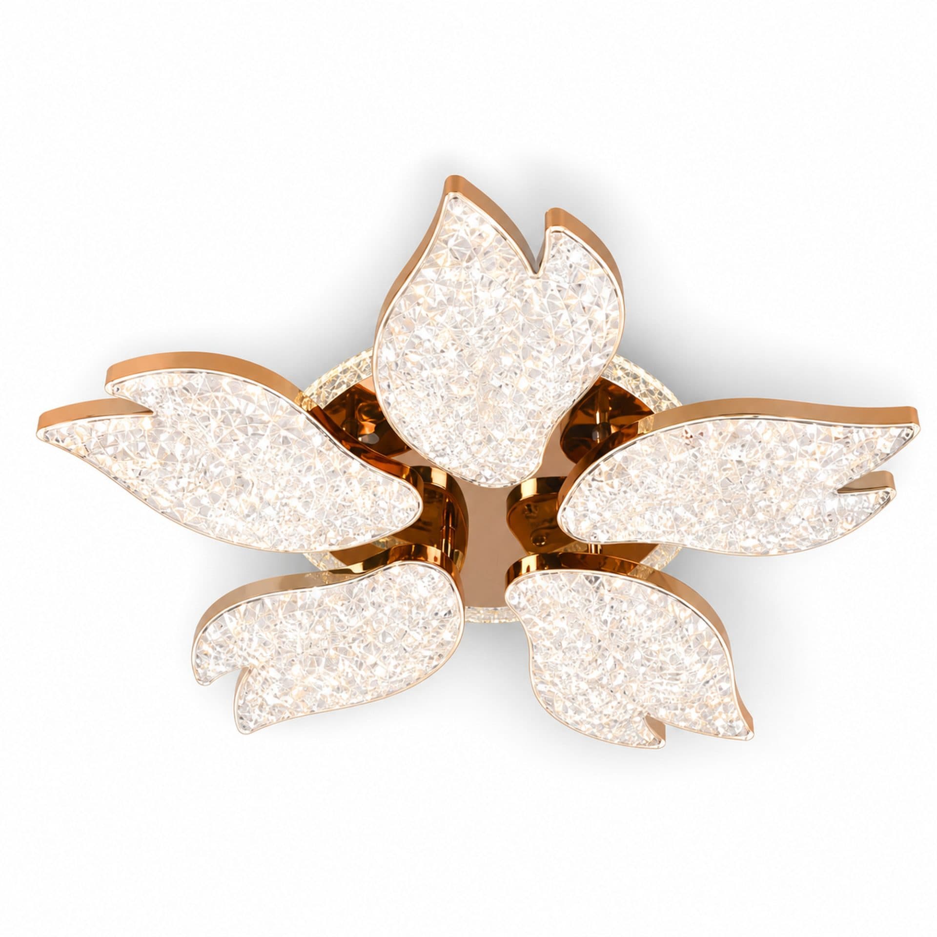 Lustra LED Flippy BLUME Magno cu telecomanda, 79W, 5 Surse, Finisaj Auriu — imagine 5
