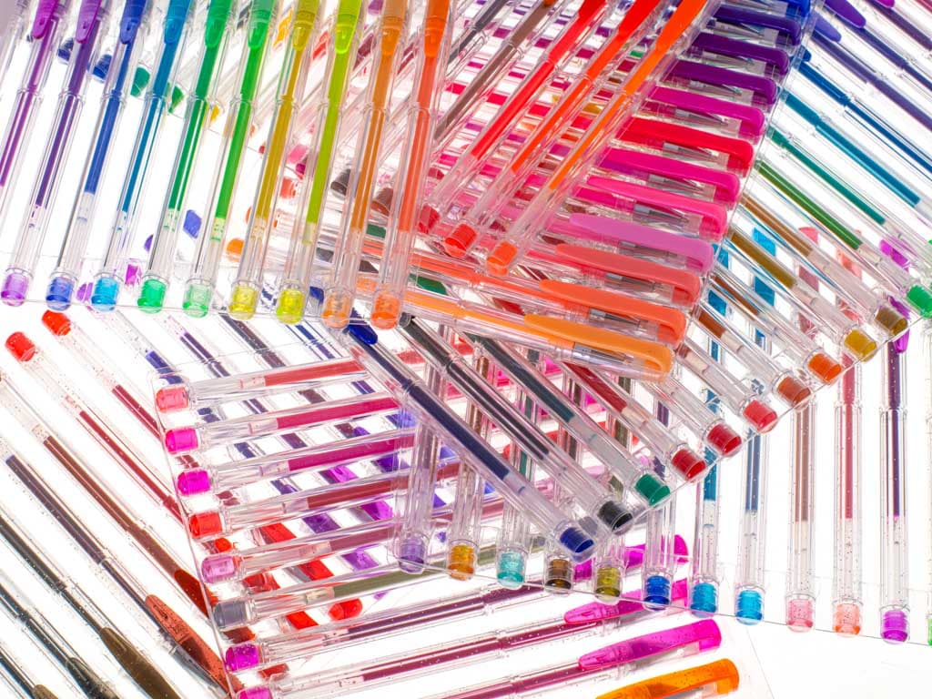 Set de pixuri cu gel multicolor cu sclipici (glitter) — imagine 3