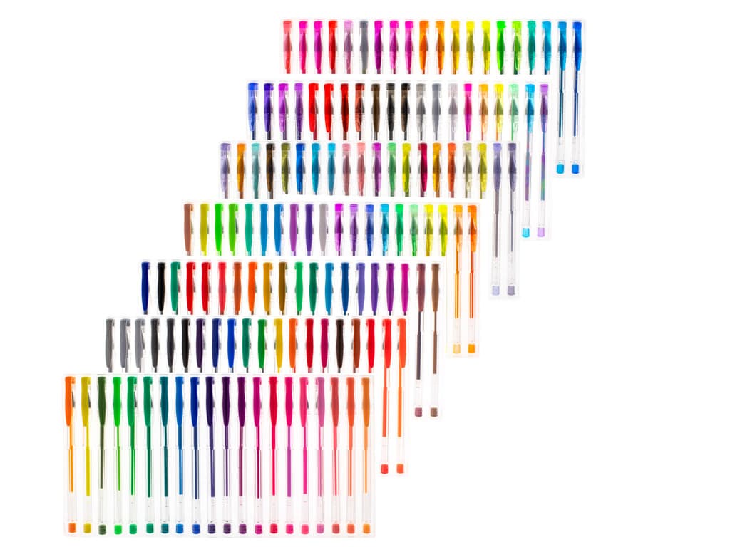 Set de pixuri cu gel multicolor cu sclipici (glitter) — imagine 6