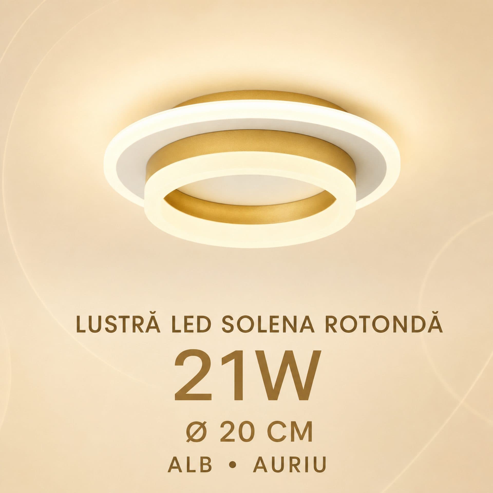 Lustra LED Rotunda 21W Flippy Alb Auriu — imagine 8