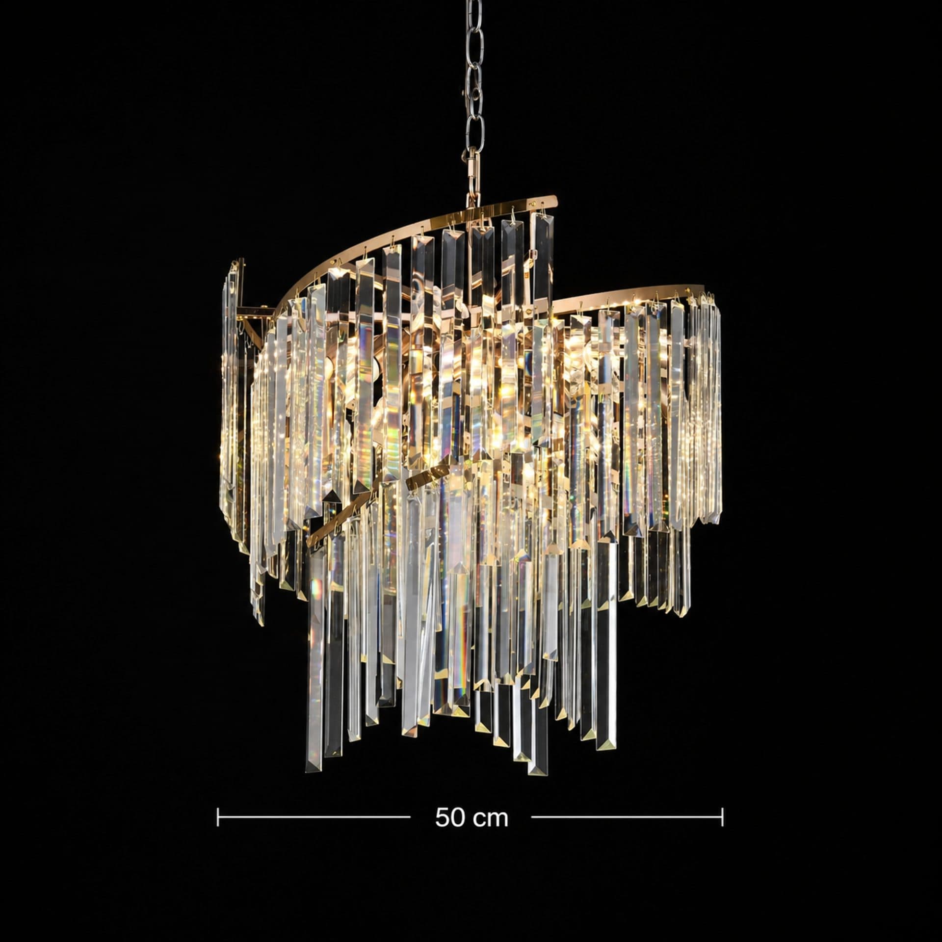 Candelabru Flippy Cristal TWEEZE Eleganza 50cm 9x E14 Auriu — imagine 4