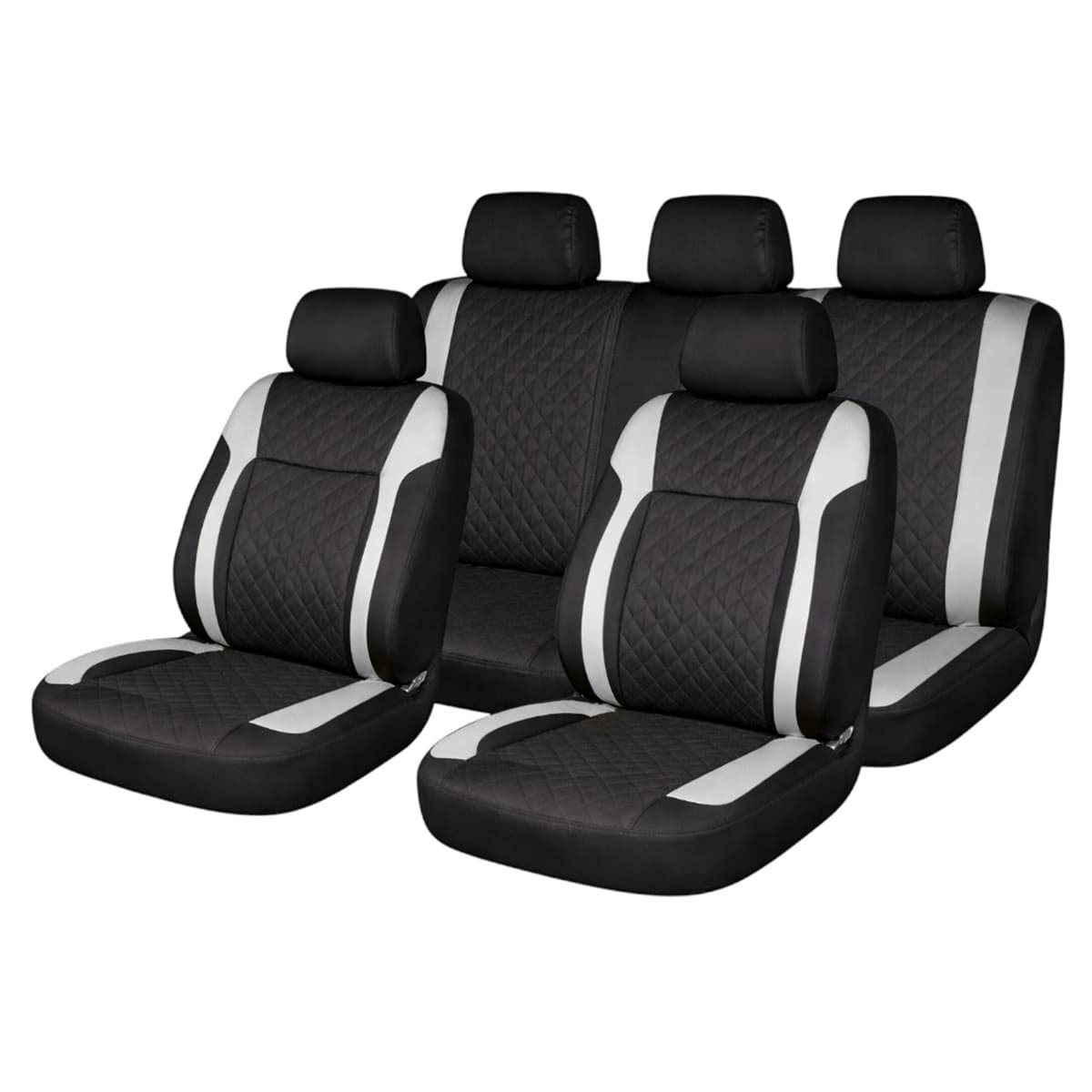 Set huse scaune auto Premium Diamond Core, Negru/Gri — imagine 1